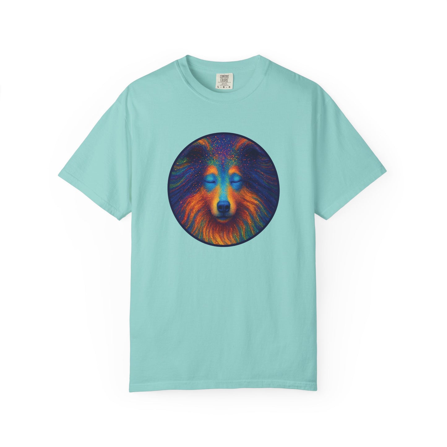 Vibrant Art T-Shirt, Psychedelic Collie Shirt, Unisex Tee, Unique Graphic Tee, Bohemian Style T-Shirt, Nature Lover Gift