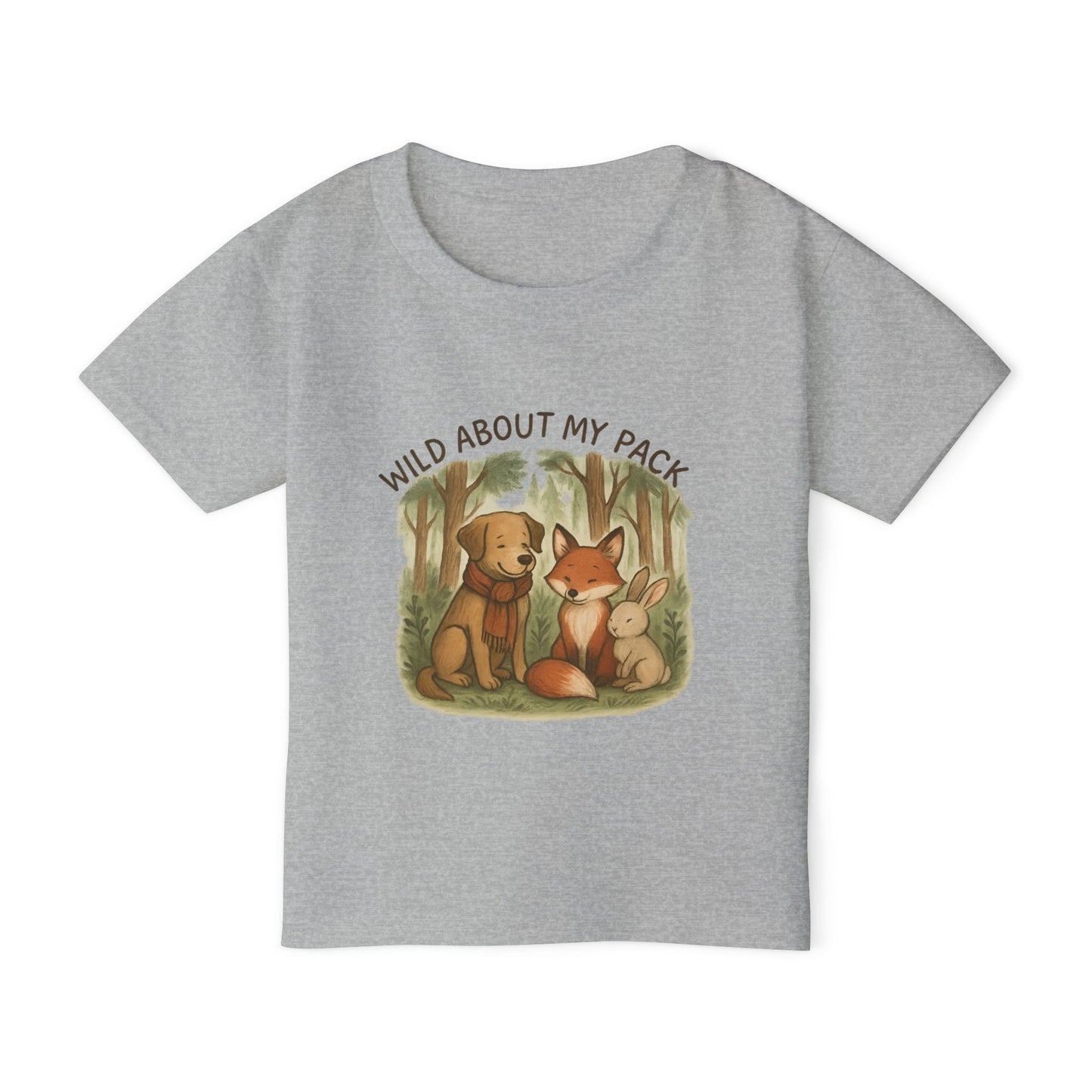 Wild About My Pack Toddler T-shirt, Kids Animal Tee, Cute Toddler Shirt, Forest Friends Apparel, Baby Shower Gift, Playful Nature Top