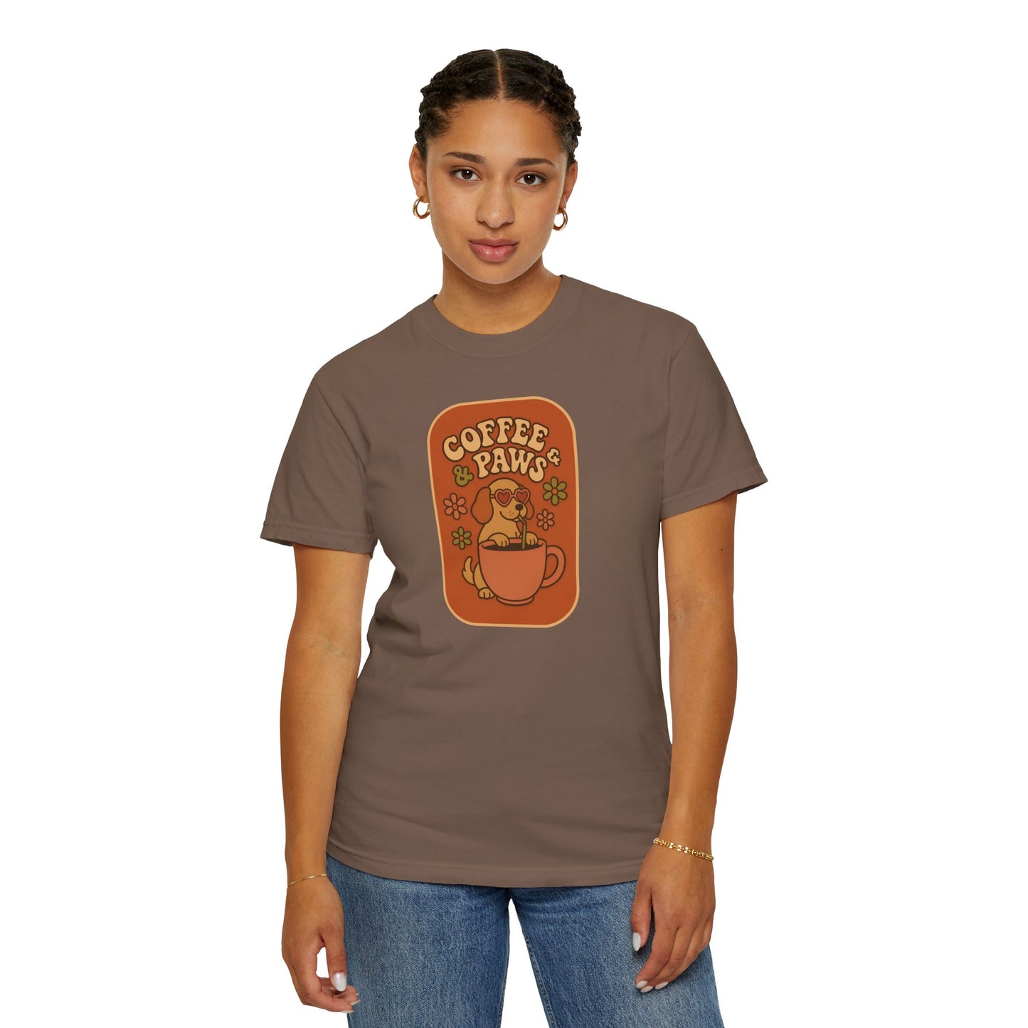 Coffee Paws Unisex T-shirt - Perfect for Dog Lovers, Casual Wear, Gift for Pet Owners, Cozy Vibe, Every Day Wear