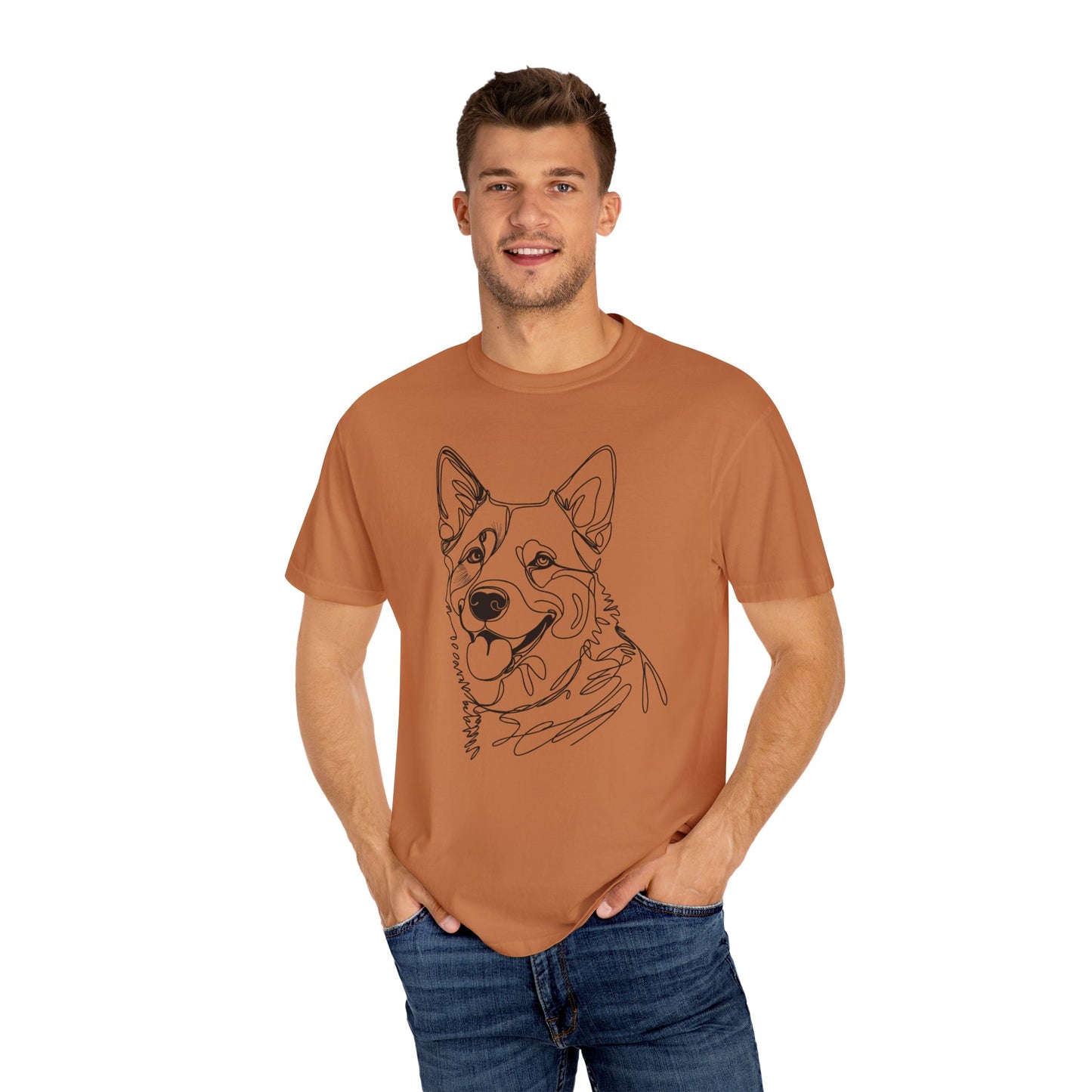 🖤 True Grit – Blue Heeler Line Art Tee