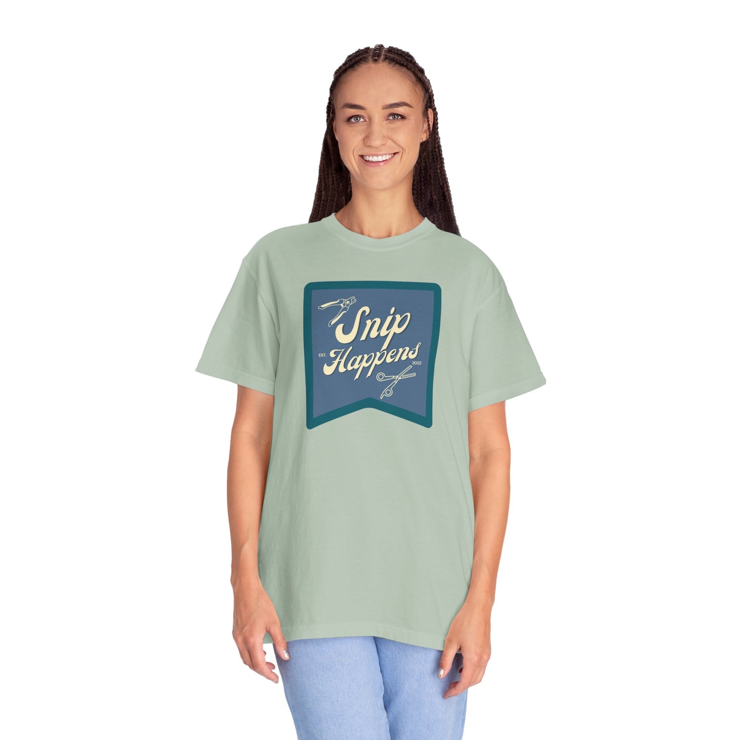 Snip Happens Unisex Garment-Dyed T-Shirt - Fun & Casual Apparel for Stitching Lovers
