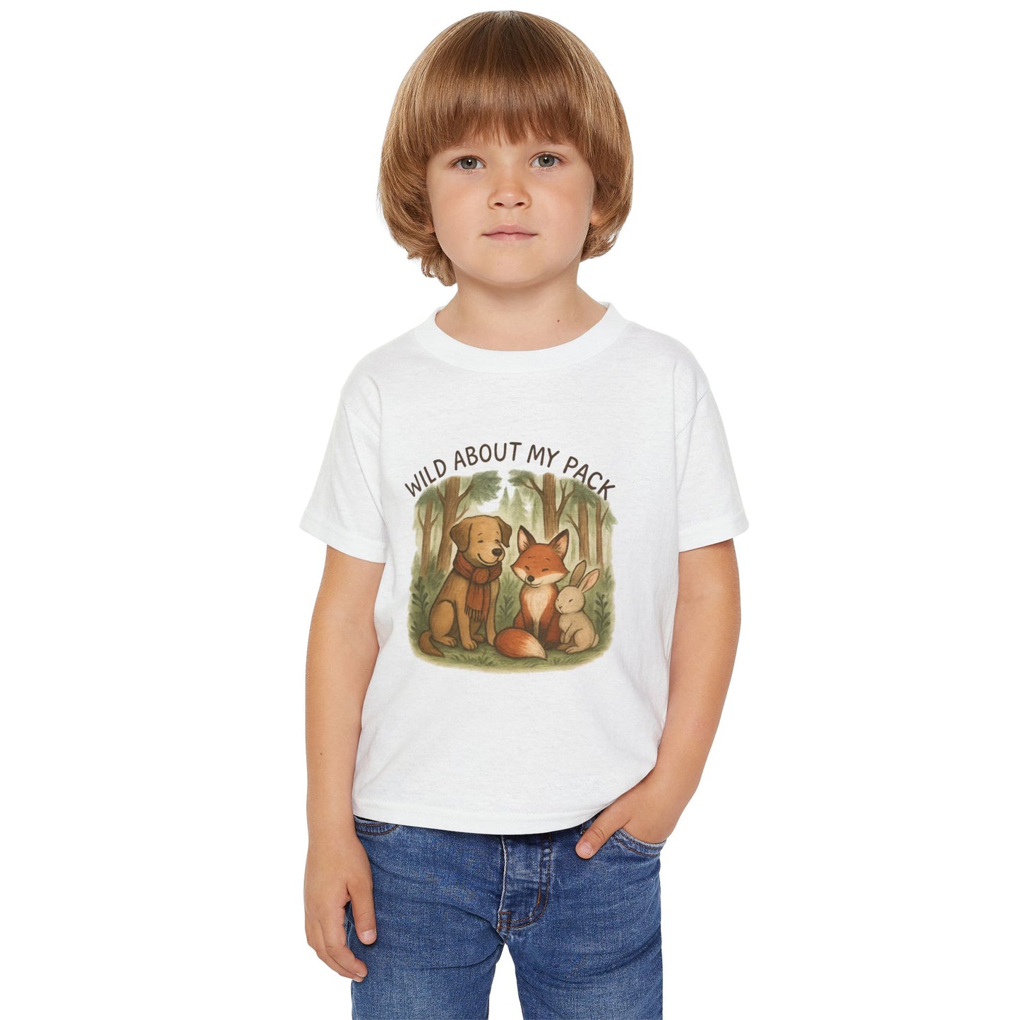 Wild About My Pack Toddler T-shirt, Kids Animal Tee, Cute Toddler Shirt, Forest Friends Apparel, Baby Shower Gift, Playful Nature Top