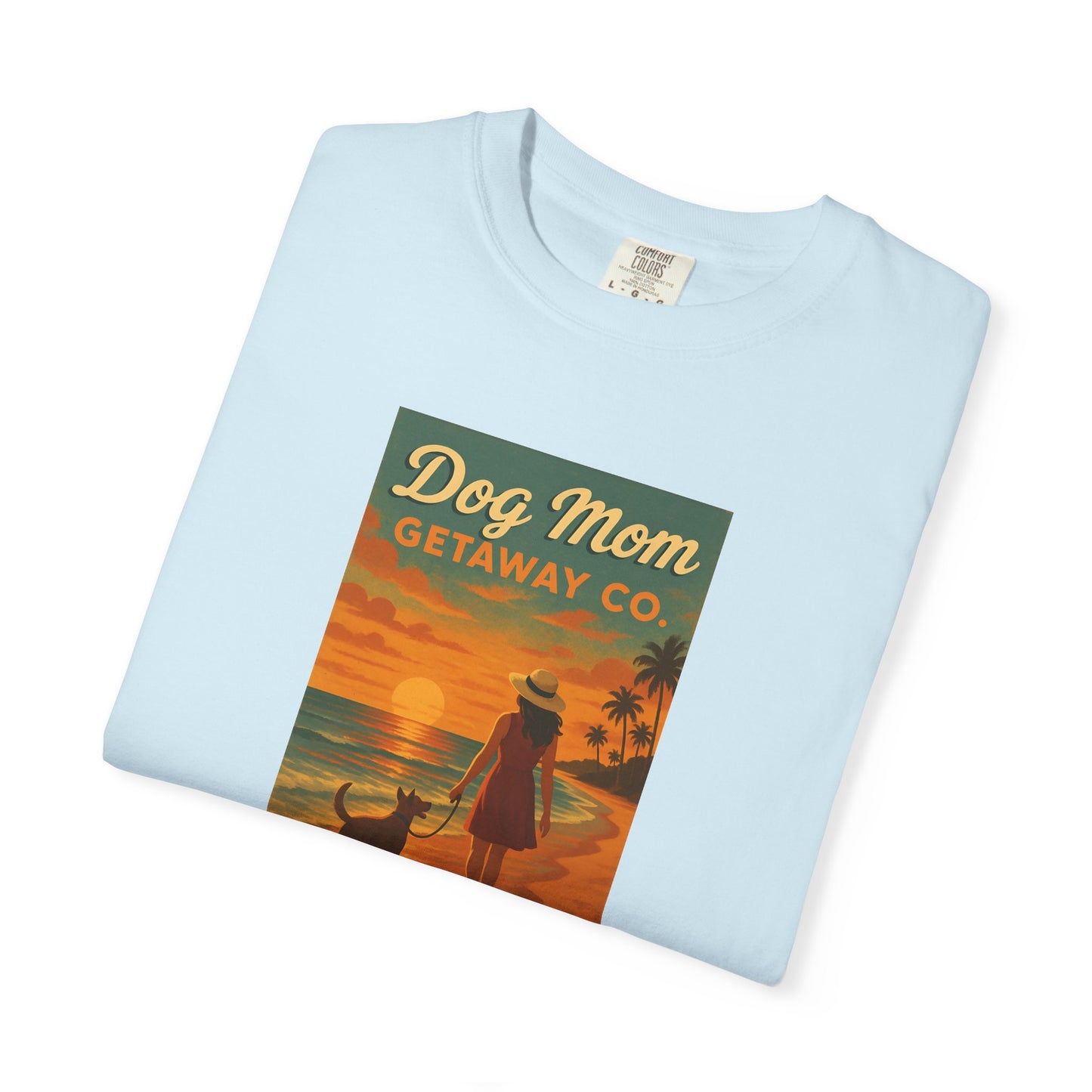 Dog Mom Sunset Tee, Unisex T-Shirt, Dog Lover Gift, Summer Vacation Shirt, Pet Parent Apparel, Casual Everyday Wear