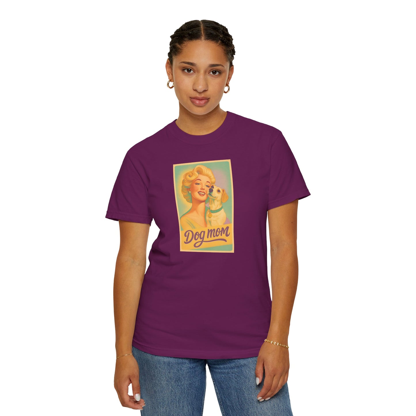 Vintage Dog Mom T-shirt - Unisex Garment-Dyed Tee for Dog Lovers