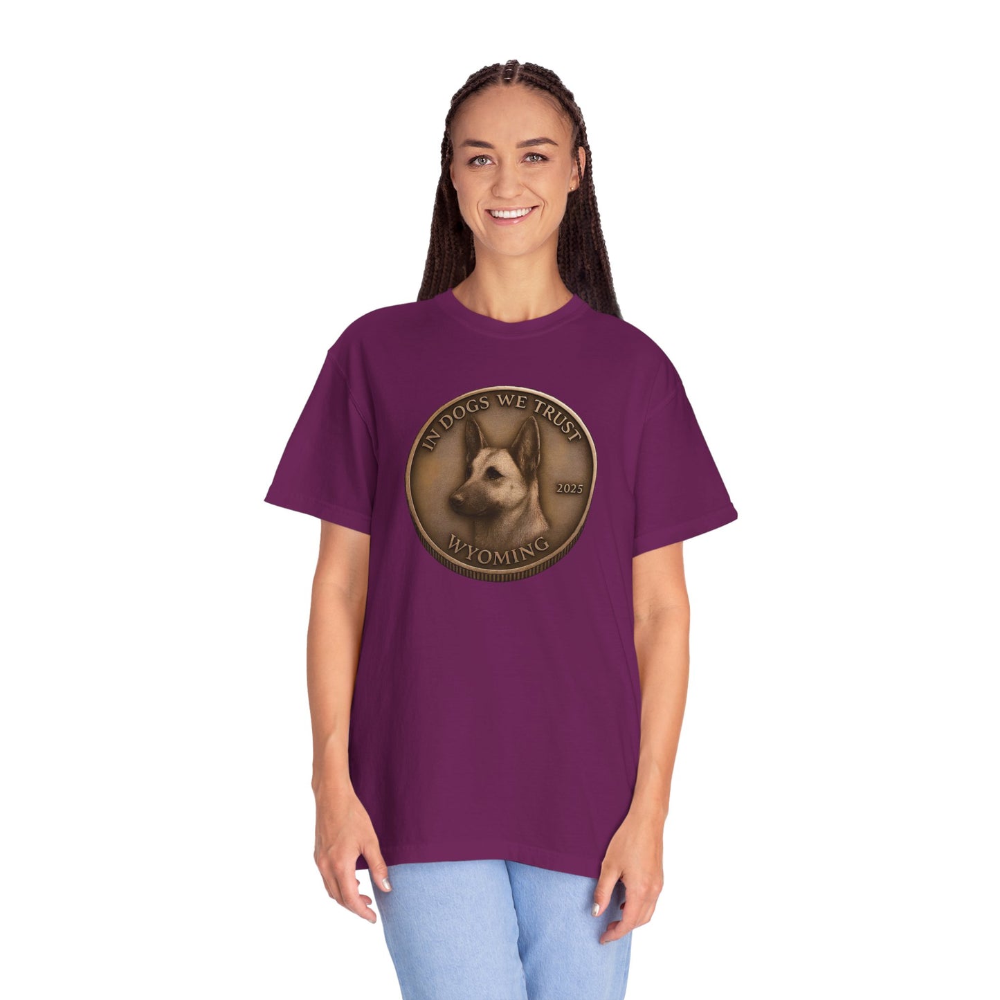 Wyoming State Coin T-Shirt Collection - Proud Dog Breed Illustrations