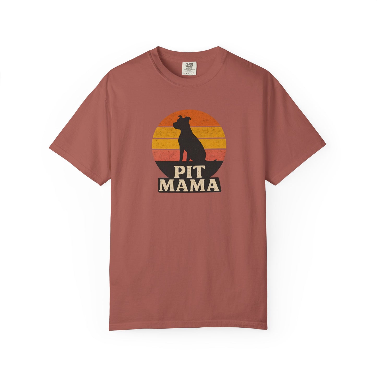 PIT MAMA Unisex Garment-Dyed T-Shirt, Dog Lover Gift, Pet Mom Apparel, Casual Tee, Perfect for Everyday Wear