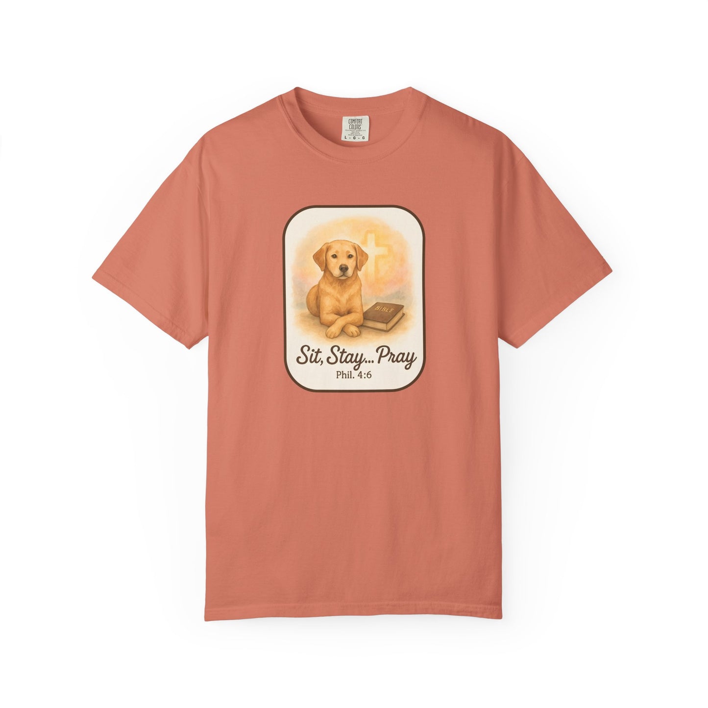 Faith-Inspired Dog Lovers T-Shirt, Unisex Tee, Gift for Pet Owners, Friendship Apparel, Casual Church Wear, Stay Pray Dog Design