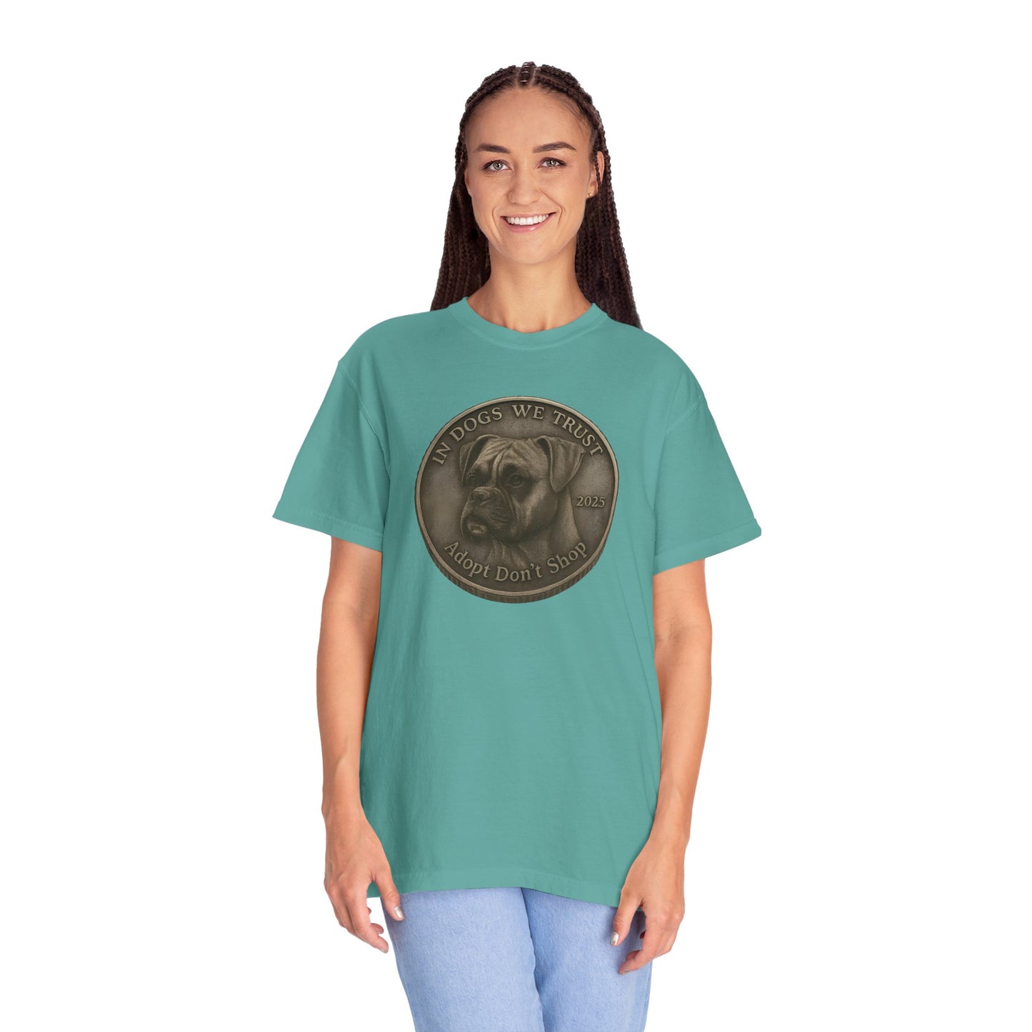 Adopt Don't Shop State Coin T-Shirt Collection - Proud Dog Breed Illustrations