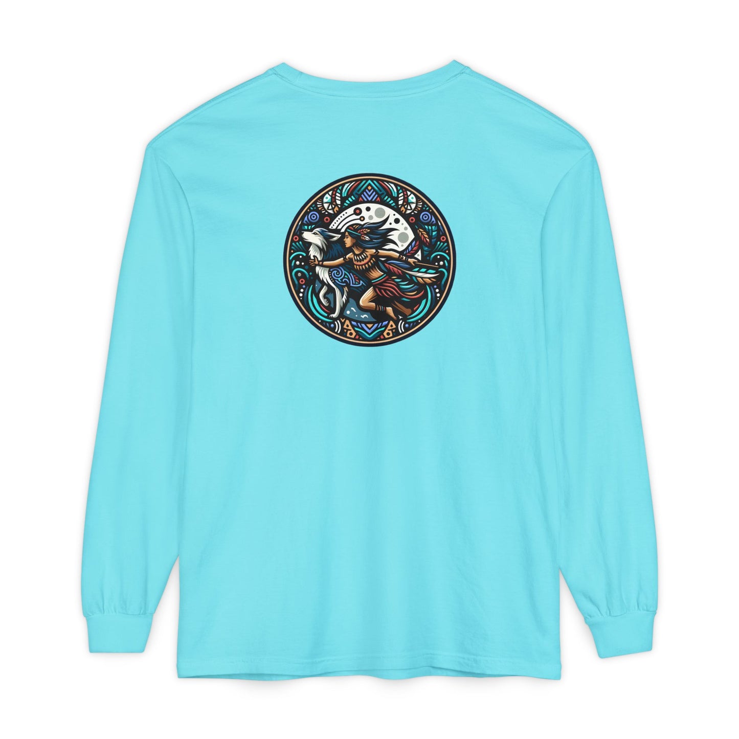 Mystical Indian Princess and a Wolf Long sleeve Tee