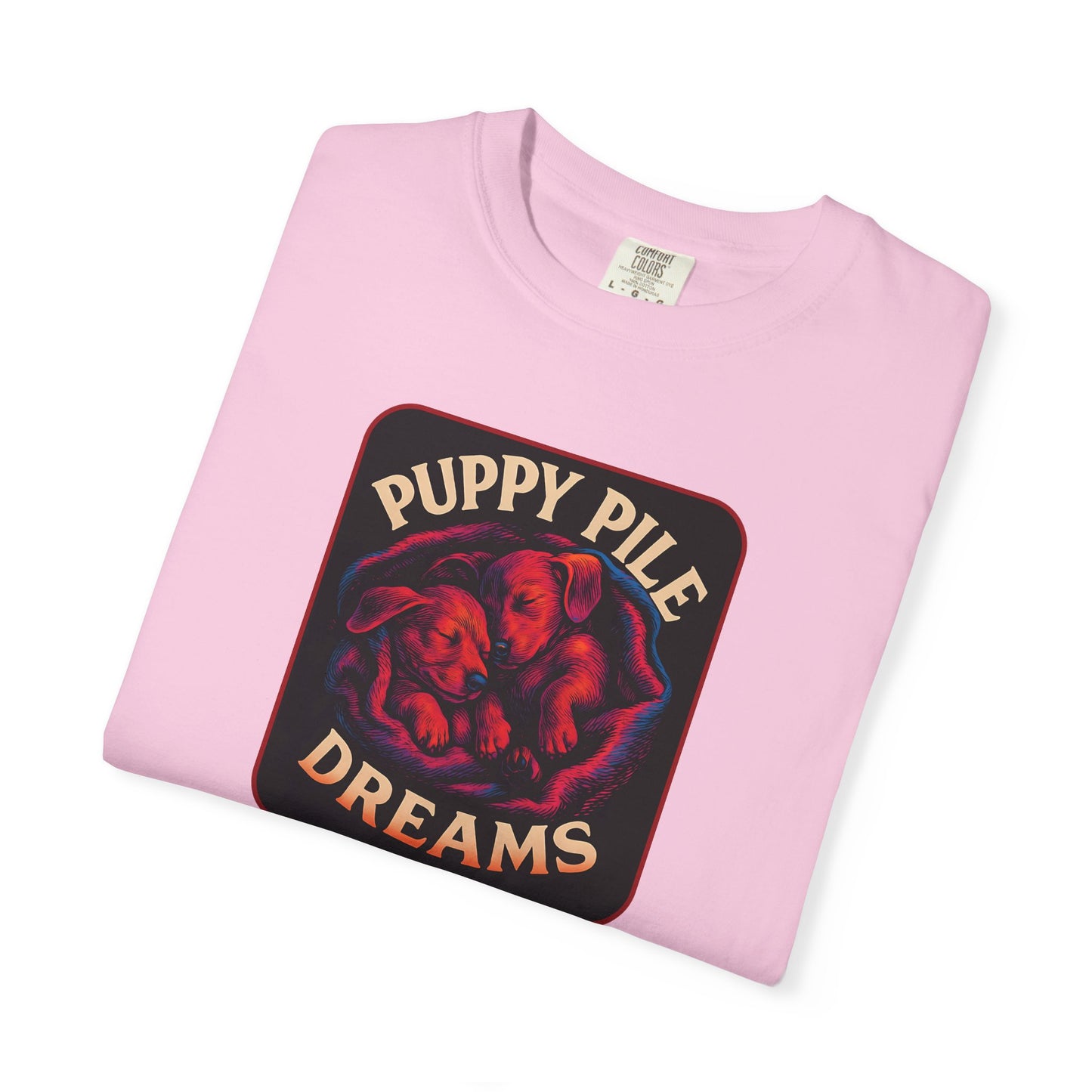 Puppy Pile Dreams T-Shirt, Unisex Tee, Dog Lover Gift, Casual Wear, Comfortable Cotton Shirt, Fun Animal Graphic Tee