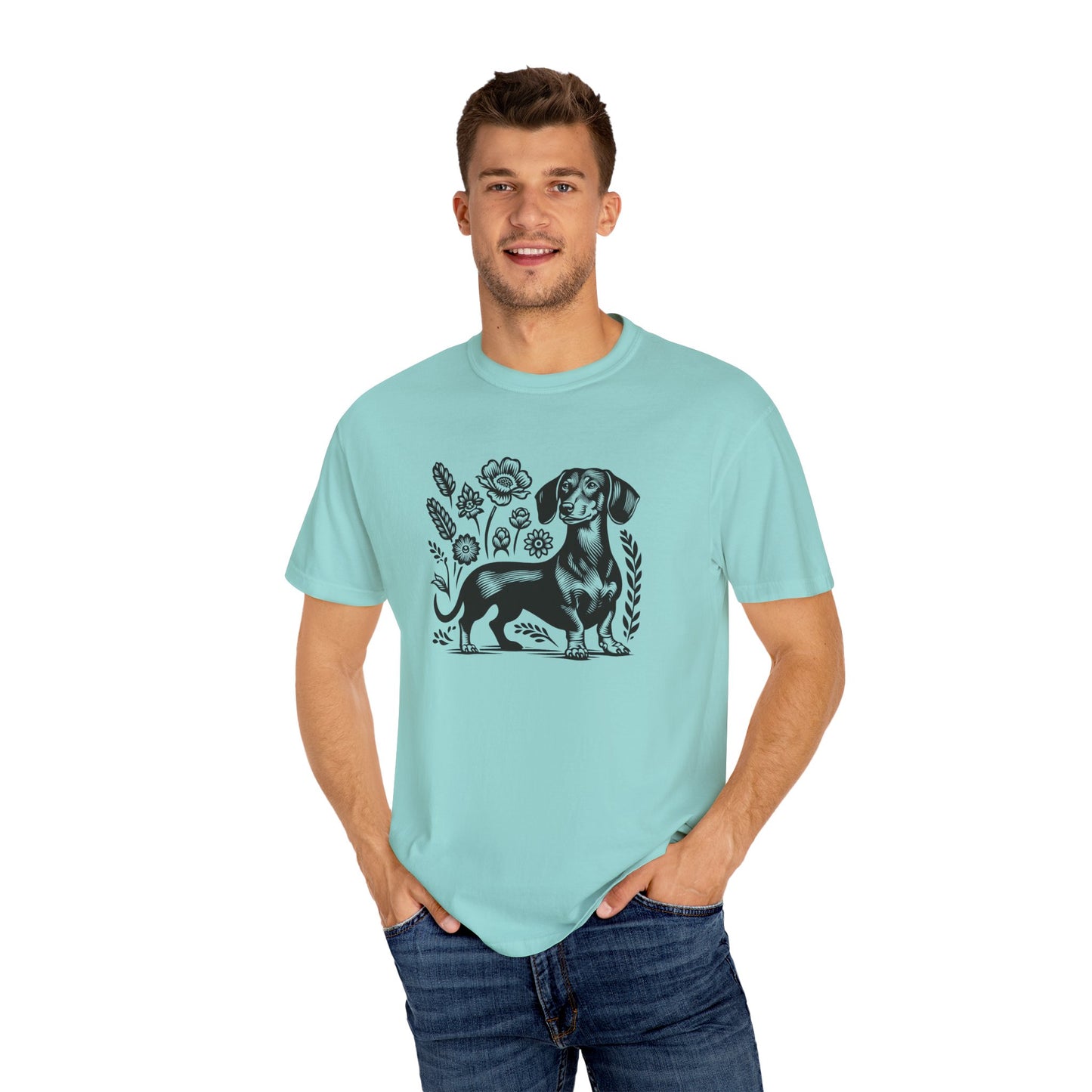 Floral Dachshund Unisex T-Shirt - Comfy Pet Lover Gift