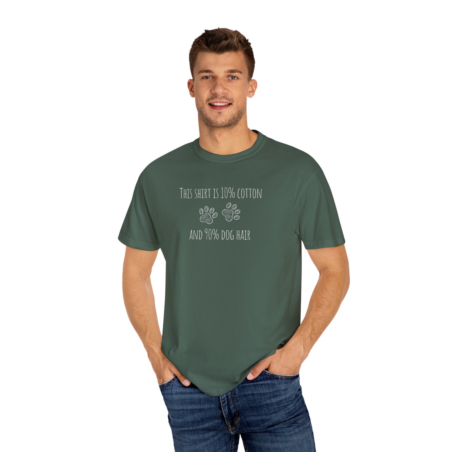 10% cotton 90% dog hair Unisex Garment-Dyed T-shirt - Casual Comfort for Trendsetters