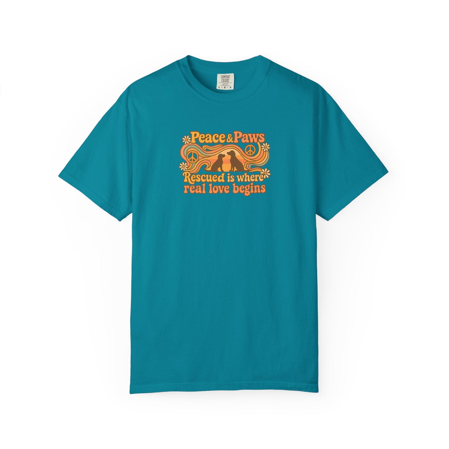 Peace & Paws T-Shirt, Perfect Gift for Couples, Vintage Style Tee, Unisex Casual Wear, Summer Fashion, Statement Shirt