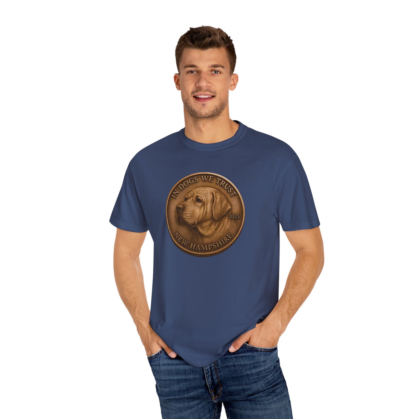 New Hampshire State Coin T-Shirt Collection - Proud Dog Breed Illustrations