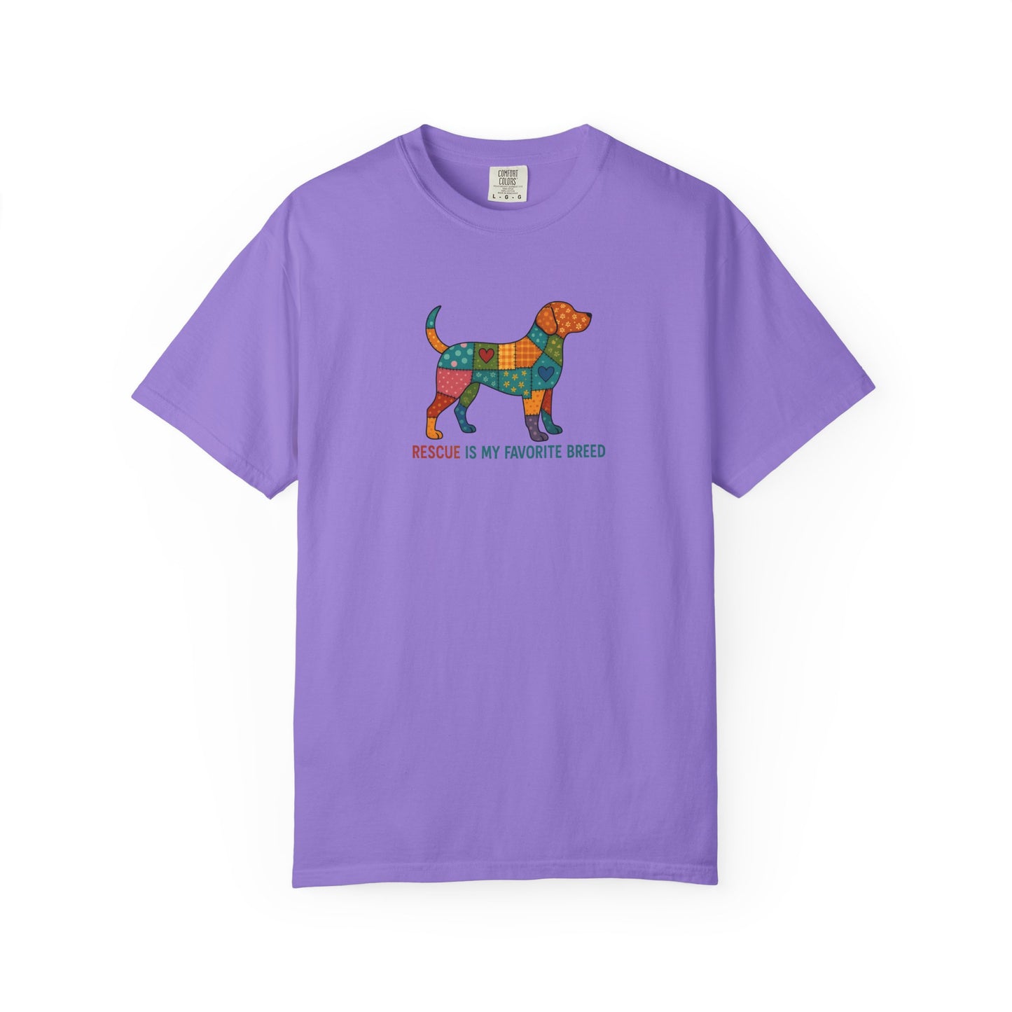 Colorful Dog Rescue T-Shirt, Gift for Dog Lovers, Adoption Awareness Tee, Casual Wear for Animal Lovers, Eco-Friendly Fashion