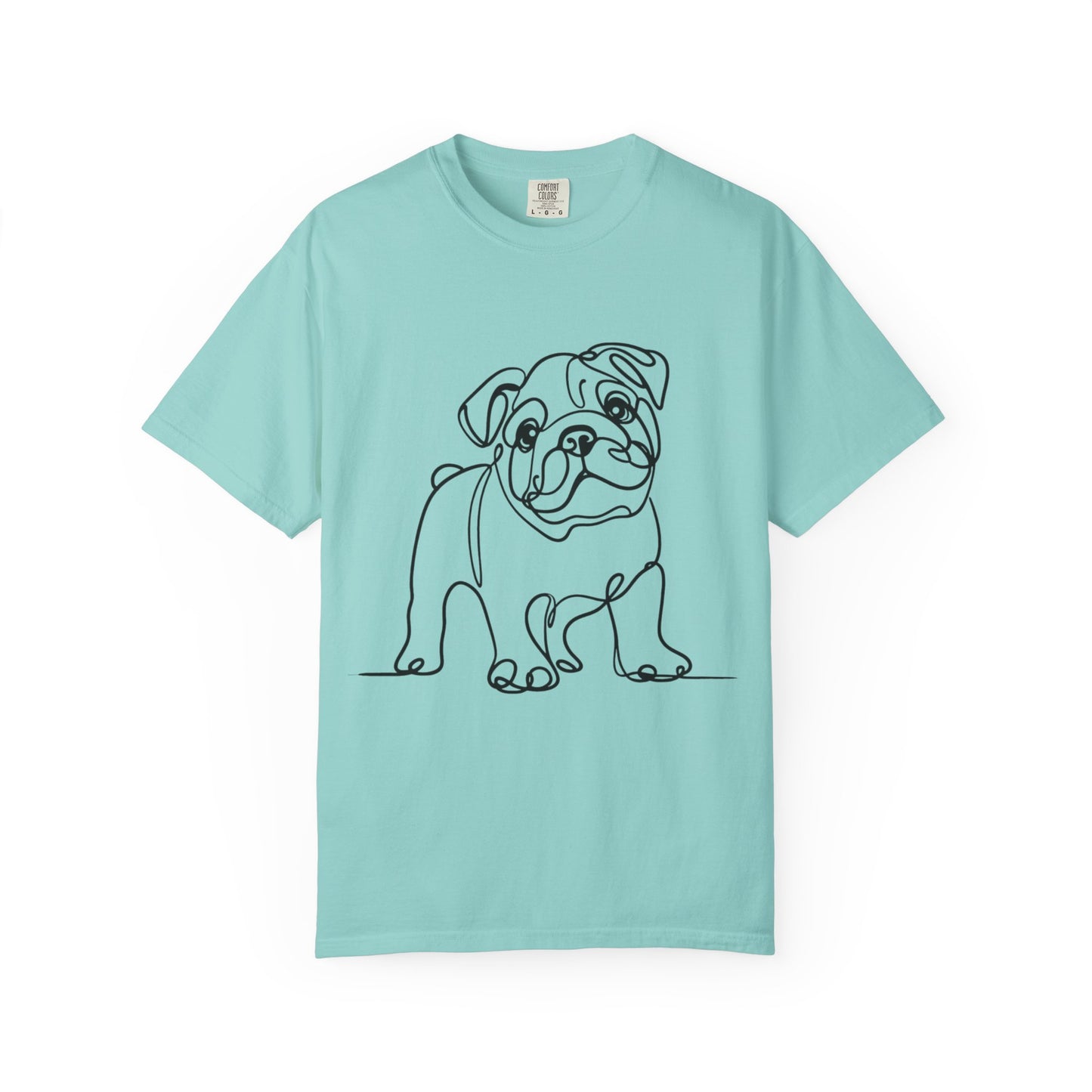 Unisex Garment-Dyed T-shirt with Minimalist Bulldog Design