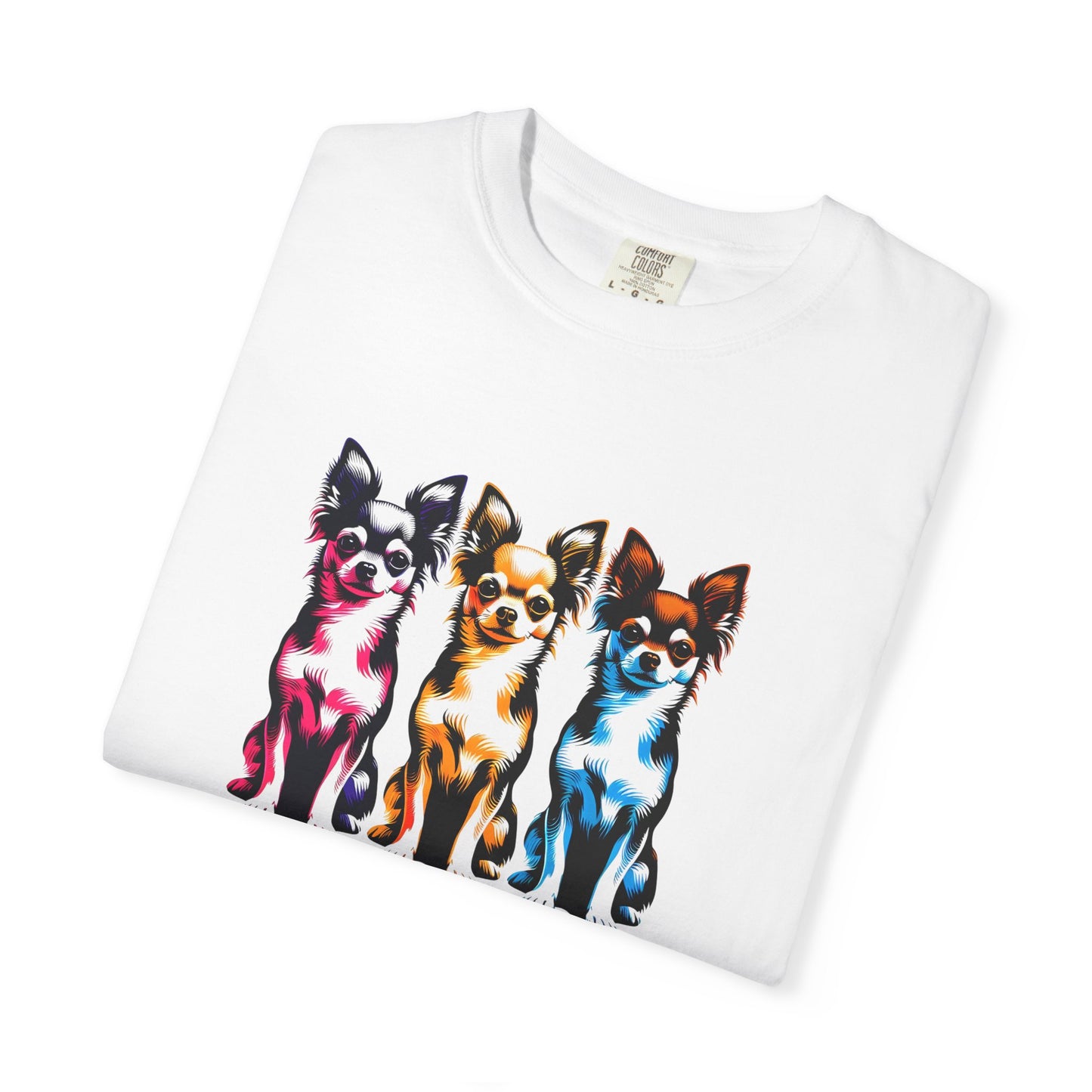 Colorful Chihuahua T-Shirt - Fun & Stylish Unisex Garment-Dyed Tee