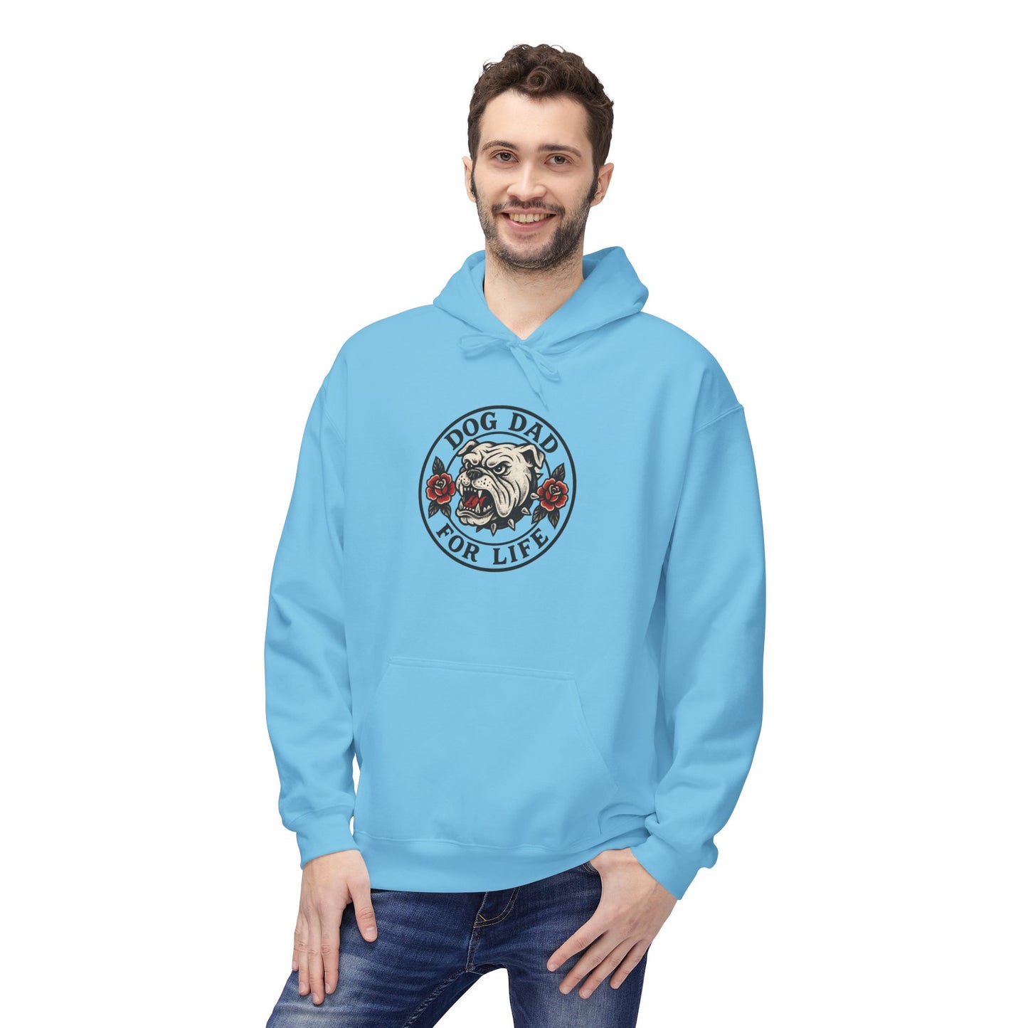 Dog Dad Fleece Hoodie, Unisex Softstyle Hooded Sweatshirt, Perfect Gift for Dog Lovers, Comfortable and Stylish