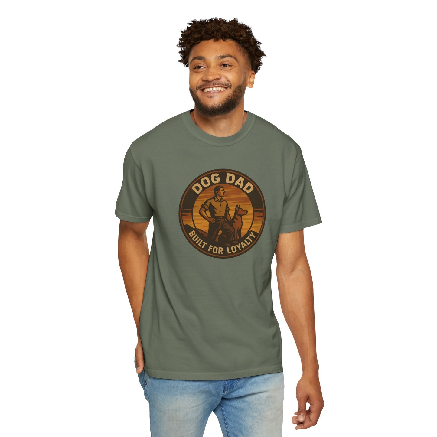 Dog Dad Garment-Dyed T-Shirt, Perfect for Pet Lovers, Gifts for Father's Day, Casual Wear, Outdoor Activities
