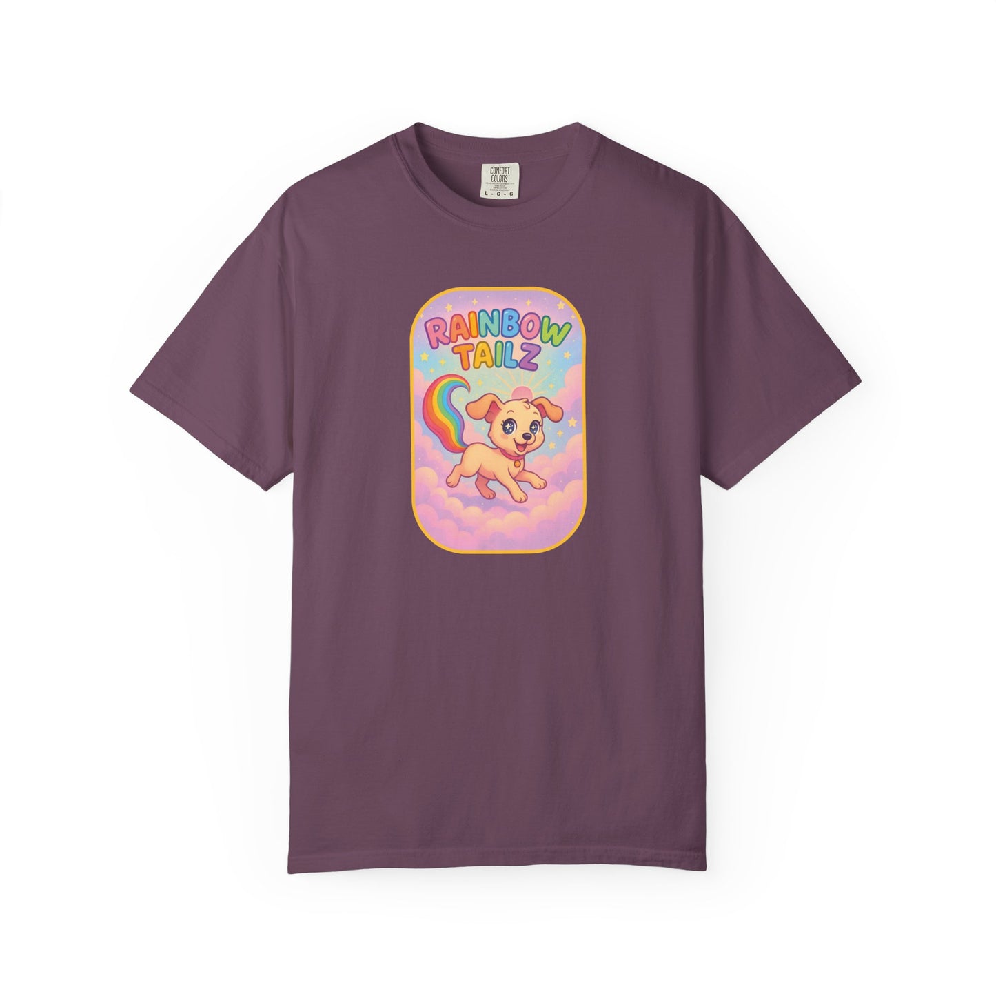 Cute Pet T-Shirt, Rainbow Tail Tee, Graphic Tee for Dog Lovers, Birthday Gift, Cozy Casual Wear, Mother's Day Gift