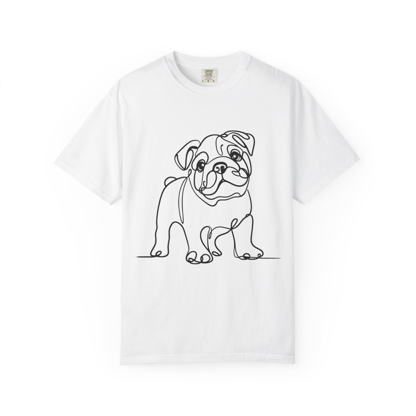 Unisex Garment-Dyed T-shirt with Minimalist Bulldog Design
