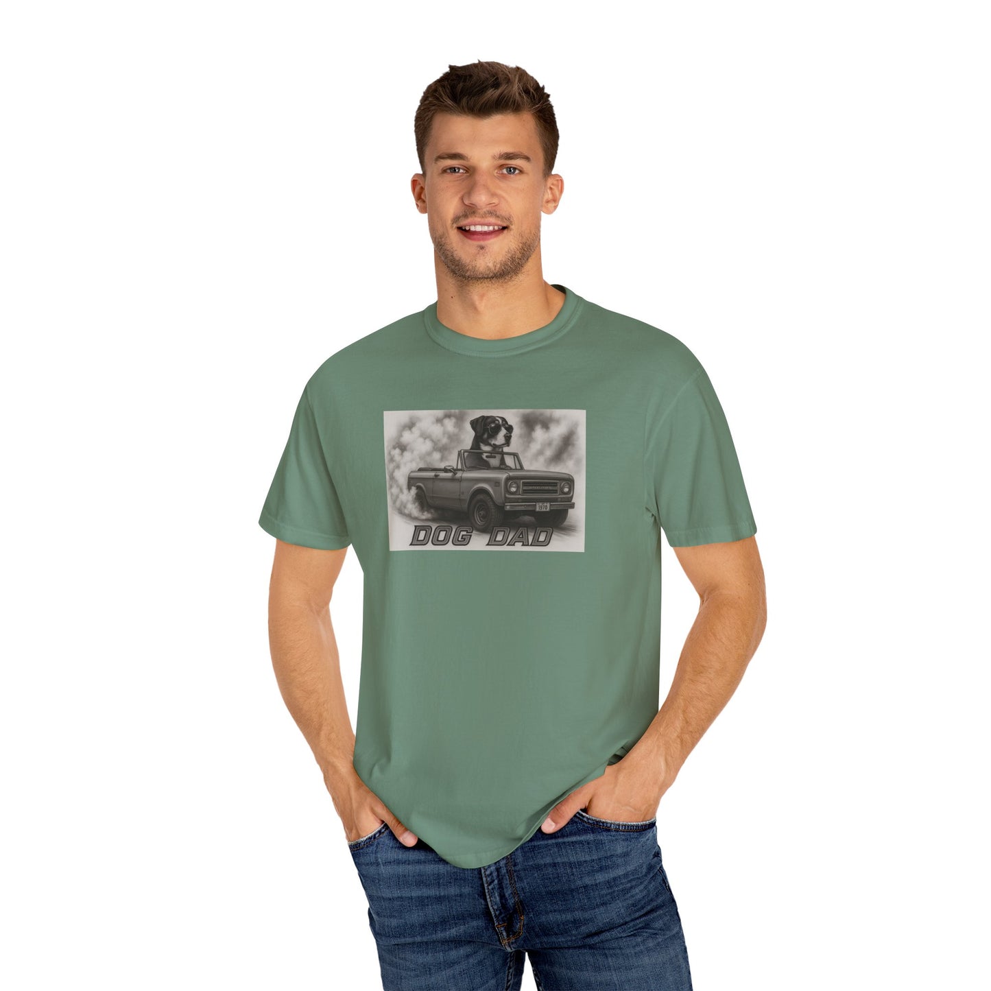 Dog Dad - Swiss Mountain Dog - Cool Dogs in Cool Cars T-Shirt Collection | Funny Dog Lover Apparel for Men