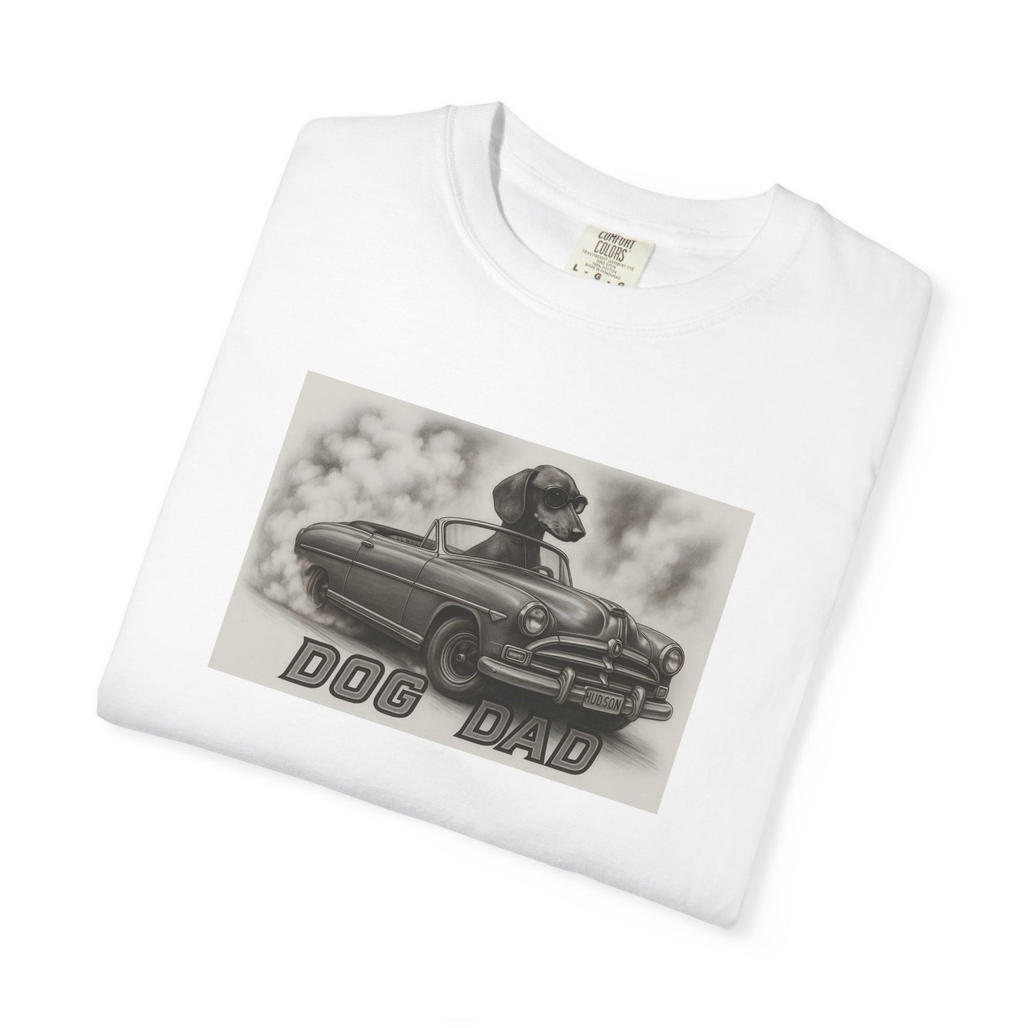 Dog Dad - Dachshund - Cool Dogs in Cool Cars T-Shirt Collection | Funny Dog Lover Apparel for Men