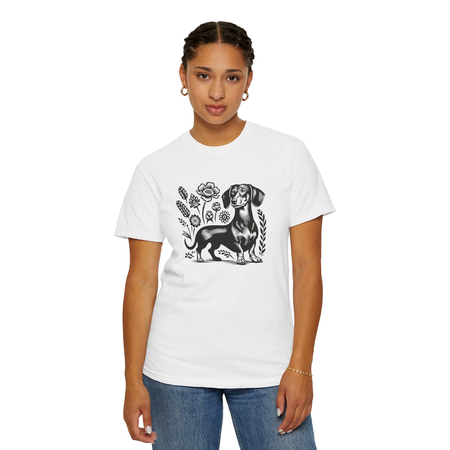 Floral Dachshund Unisex T-Shirt - Comfy Pet Lover Gift