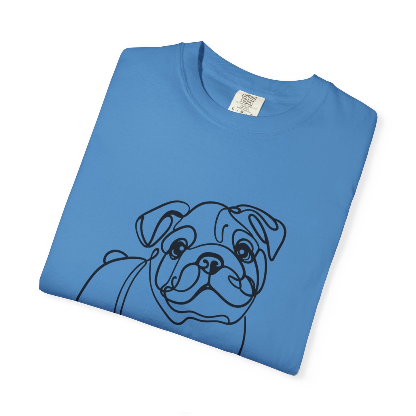 Unisex Garment-Dyed T-shirt with Minimalist Bulldog Design