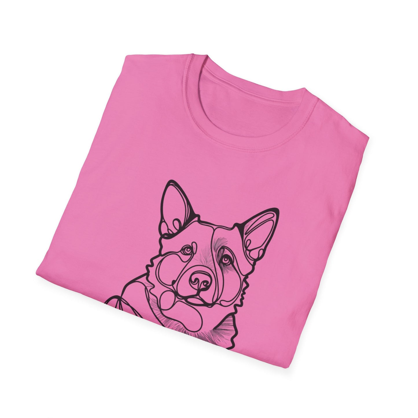 🖤 True Grit – Blue Heeler Line Art Tee – Minimalist Dog Outline Design