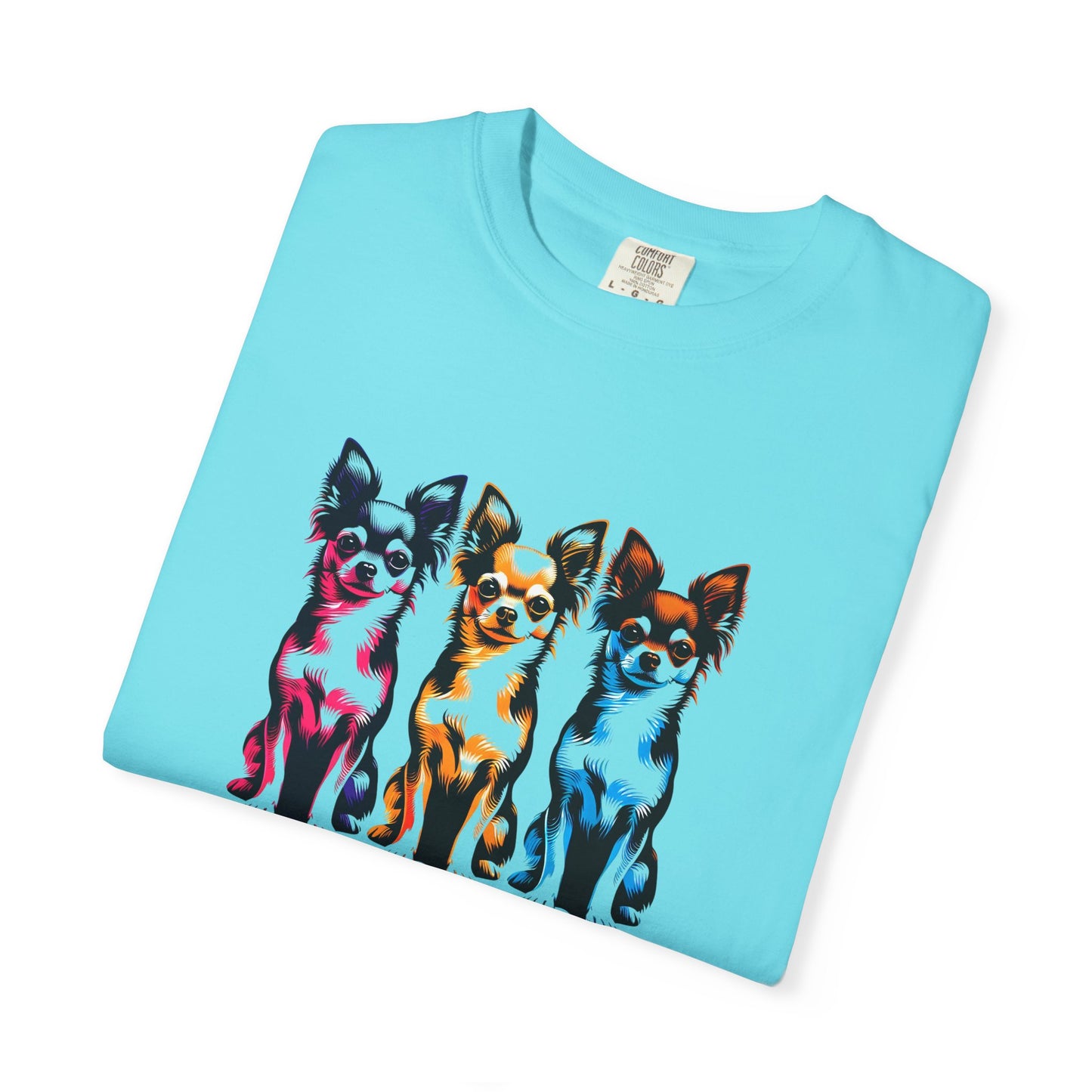 Colorful Chihuahua T-Shirt - Fun & Stylish Unisex Garment-Dyed Tee