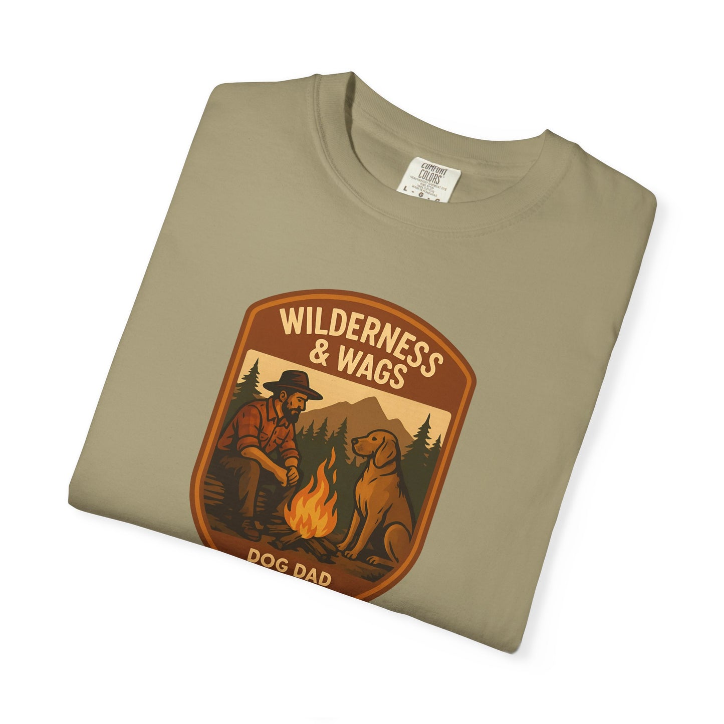 Wilderness & Wags Dog Dad Unisex T-Shirt, Dog Lover Gift, Camping Tee, Father’s Day Apparel, Nature-Inspired Shirt