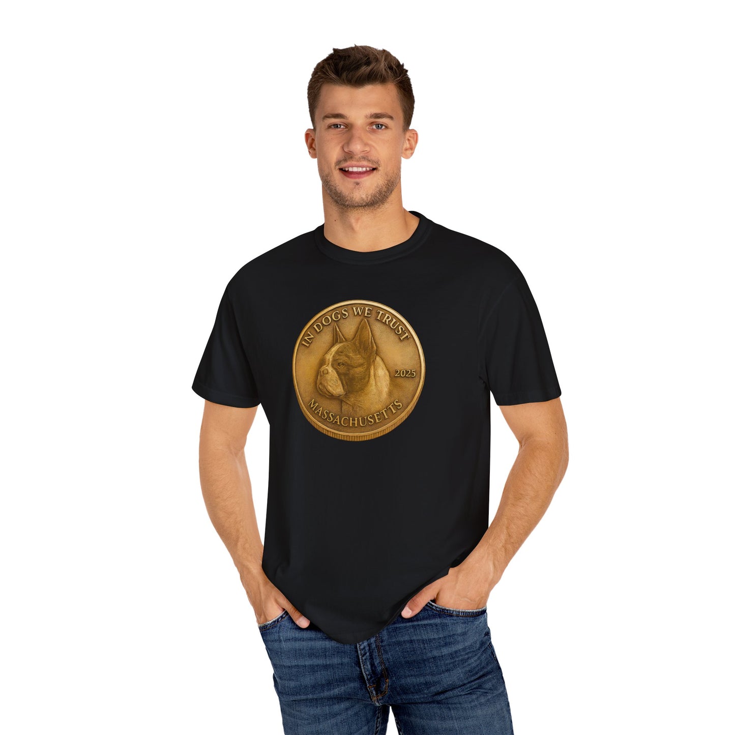 Massachusetts State Coin T-Shirt Collection - Proud Dog Breed Illustrations