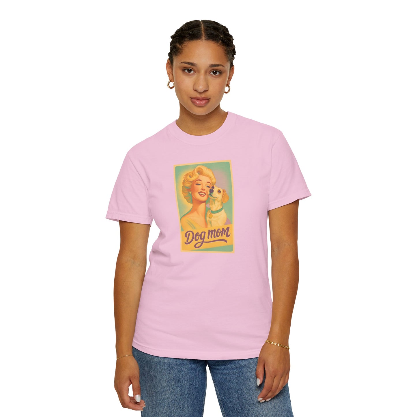 Vintage Dog Mom T-shirt - Unisex Garment-Dyed Tee for Dog Lovers