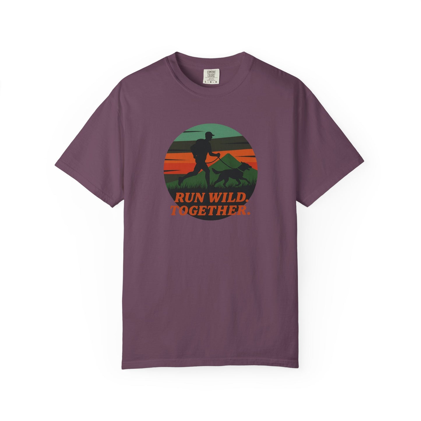 Canicross - Unisex Garment-Dyed T-Shirt - Run Wild Together Adventure Tee