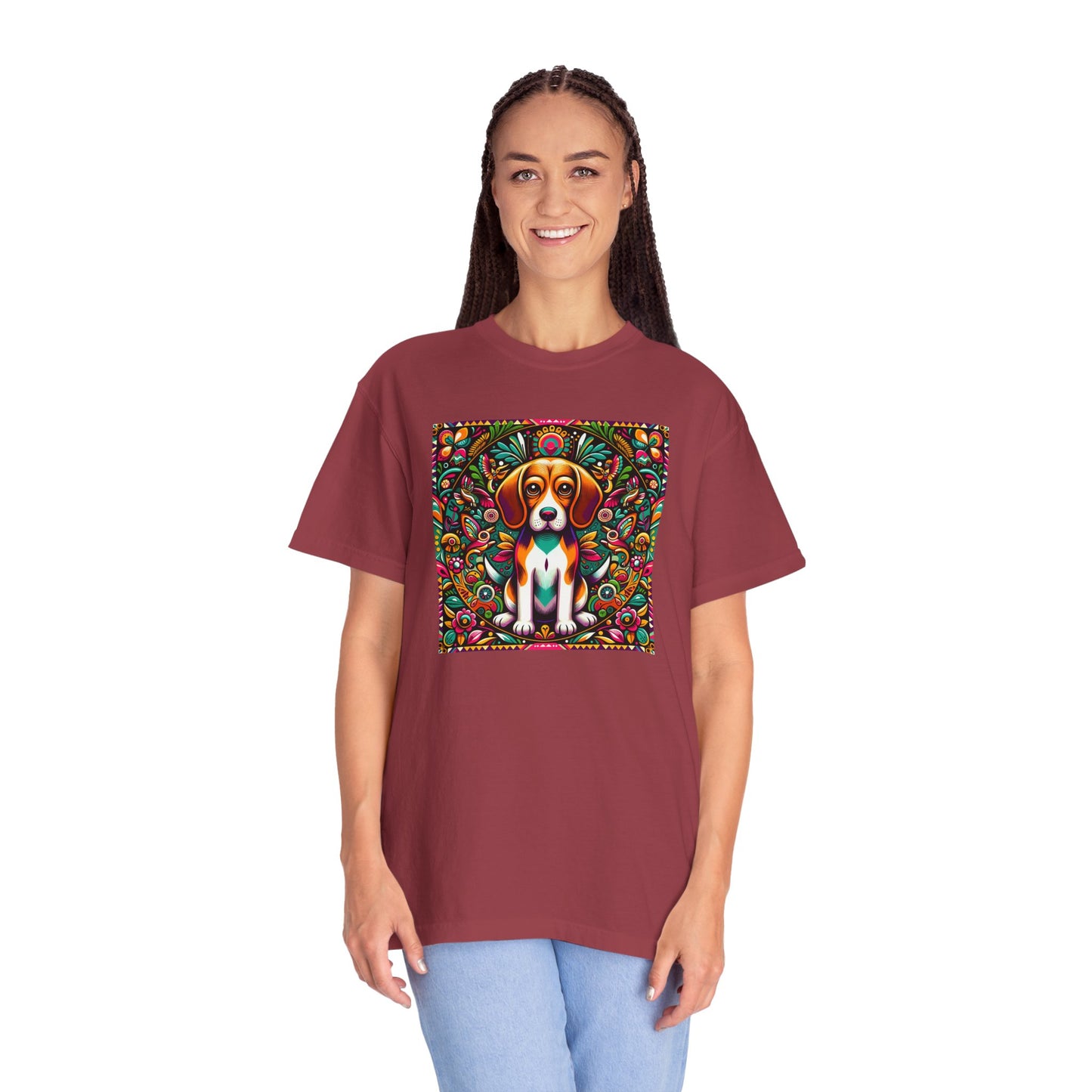 Vibrant Dog Art Unisex Garment-Dyed T-Shirt | Colorful Canine Design