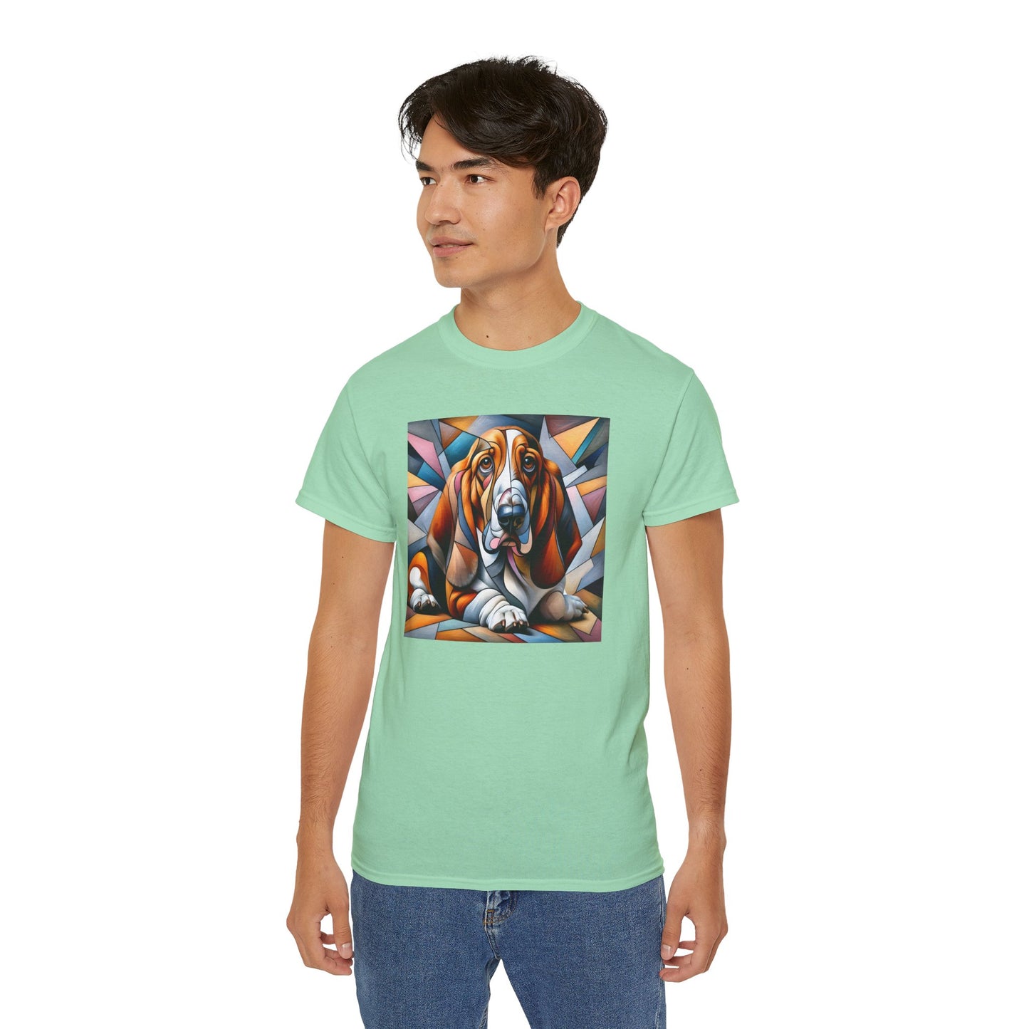 “Melancholy Muse – Petcasso Basset Hound Tee” - Perfect Gift for Dog Lovers