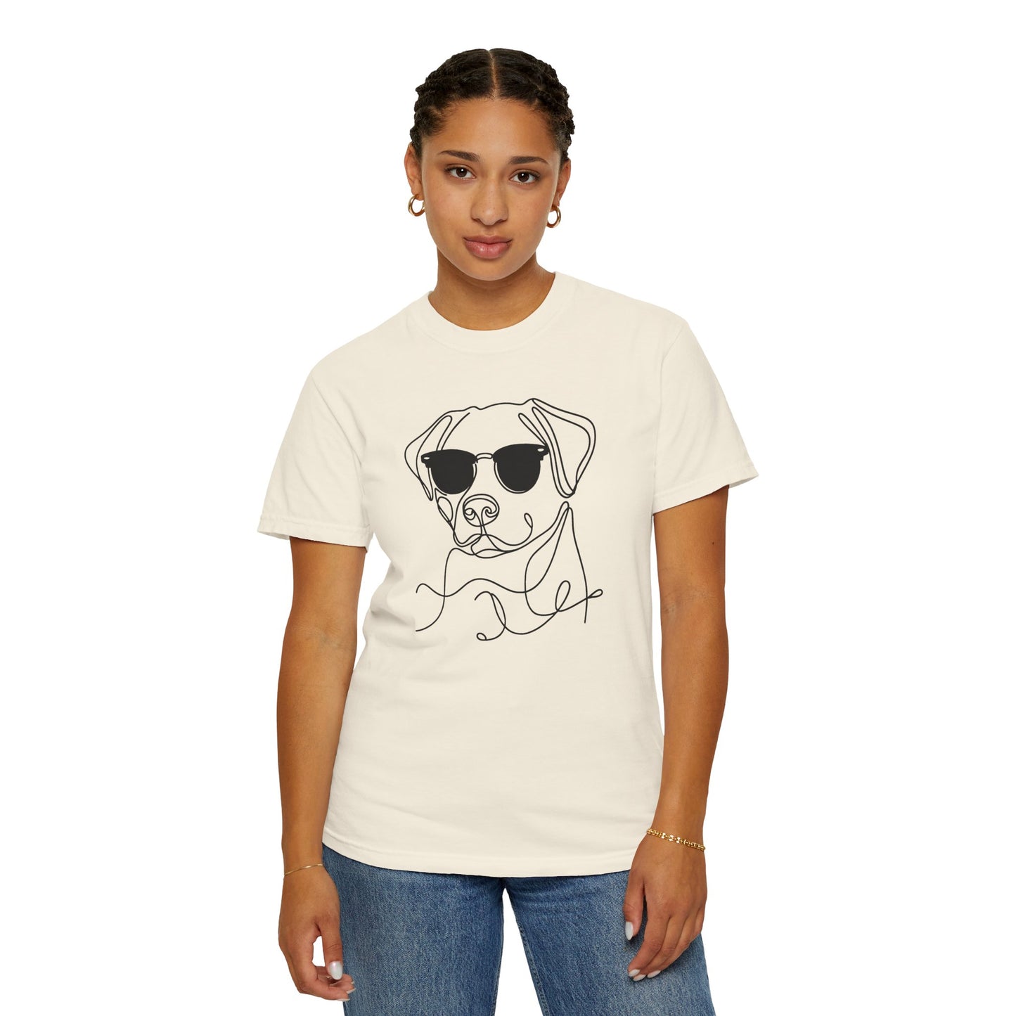 Cool Dog Line Art T-Shirt, Pet Lover Gift, Unisex Tee, Animal Lover Shirt, Casual Wear, Dog Mom Gift, Birthday Present, Dog Themed Apparel