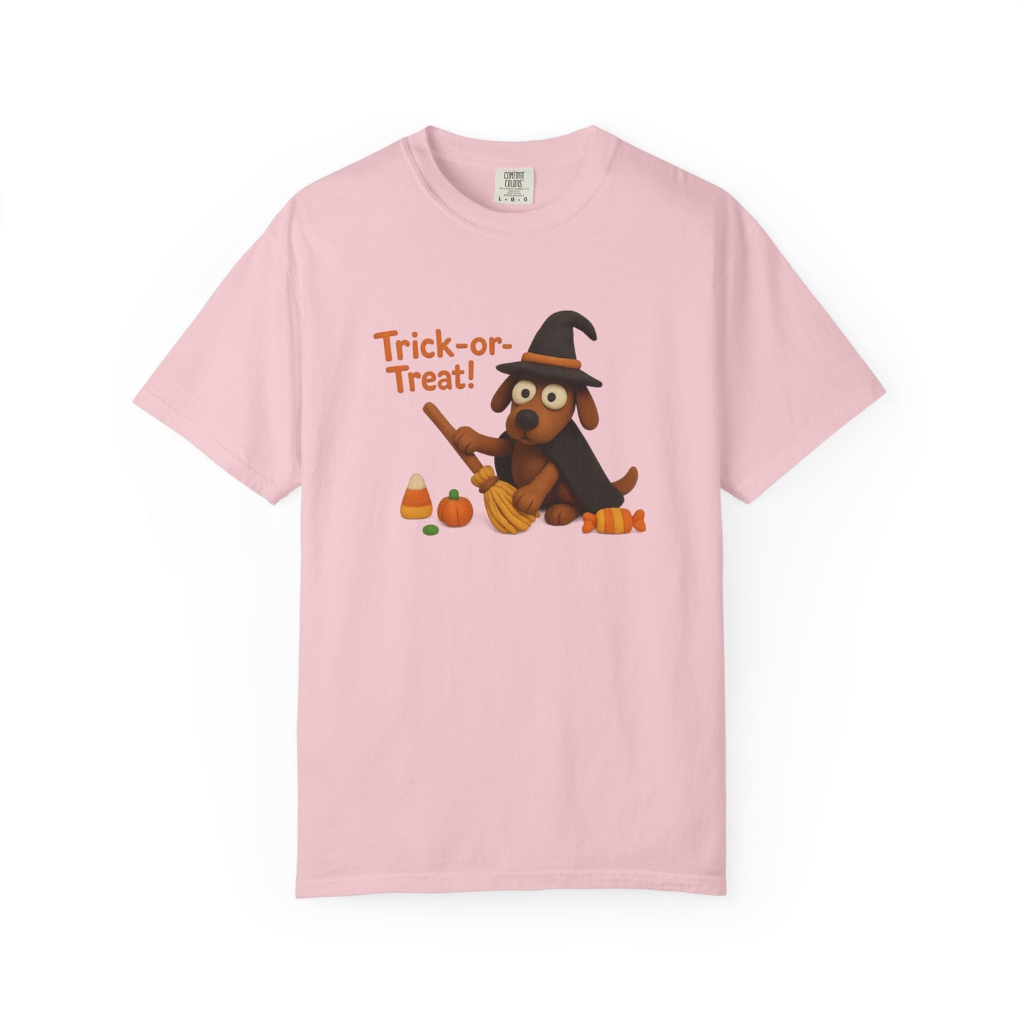 Cute Halloween Dog T-Shirt, Trick-or-Treat Shirt, Fall Apparel, Pet Lover Gift, Unisex Halloween Clothing, Animal Lover Tee