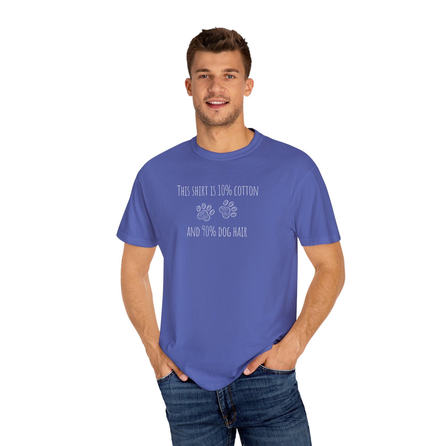10% cotton 90% dog hair Unisex Garment-Dyed T-shirt - Casual Comfort for Trendsetters
