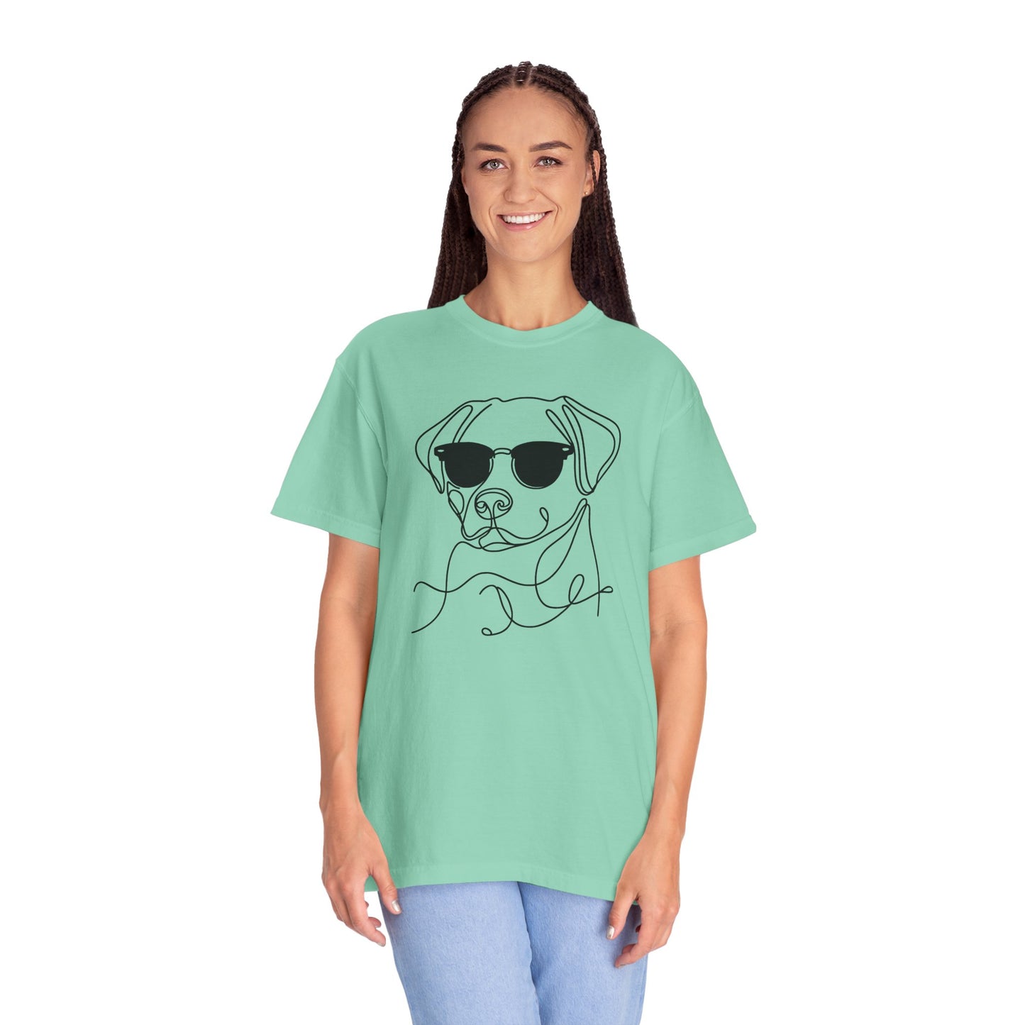 Cool Dog Line Art T-Shirt, Pet Lover Gift, Unisex Tee, Animal Lover Shirt, Casual Wear, Dog Mom Gift, Birthday Present, Dog Themed Apparel