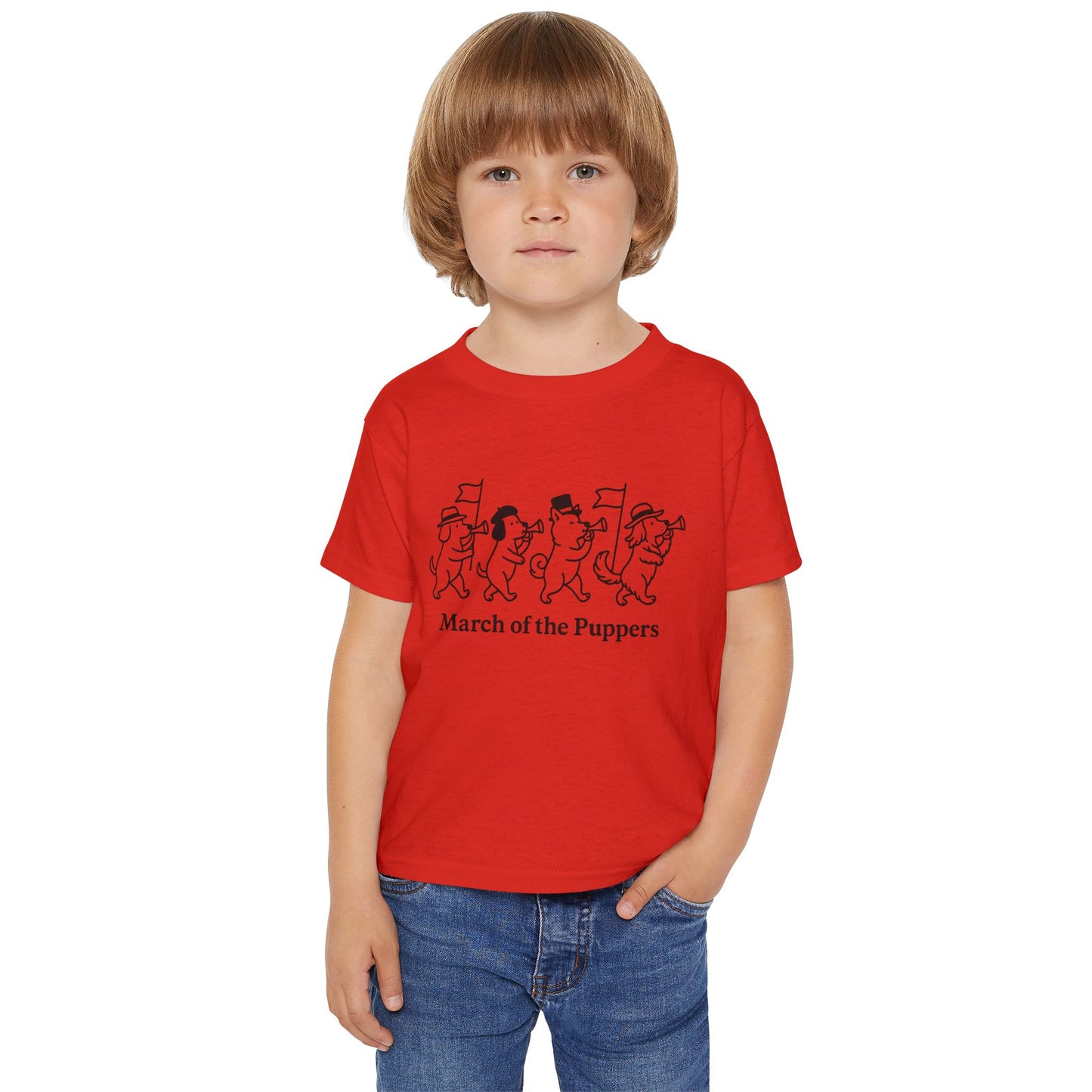 March of the Puppers Toddler T-Shirt, Cute Kids Tee, Animal Parade Shirt, Fun Birthday Gift, Playful Outfit for Toddlers