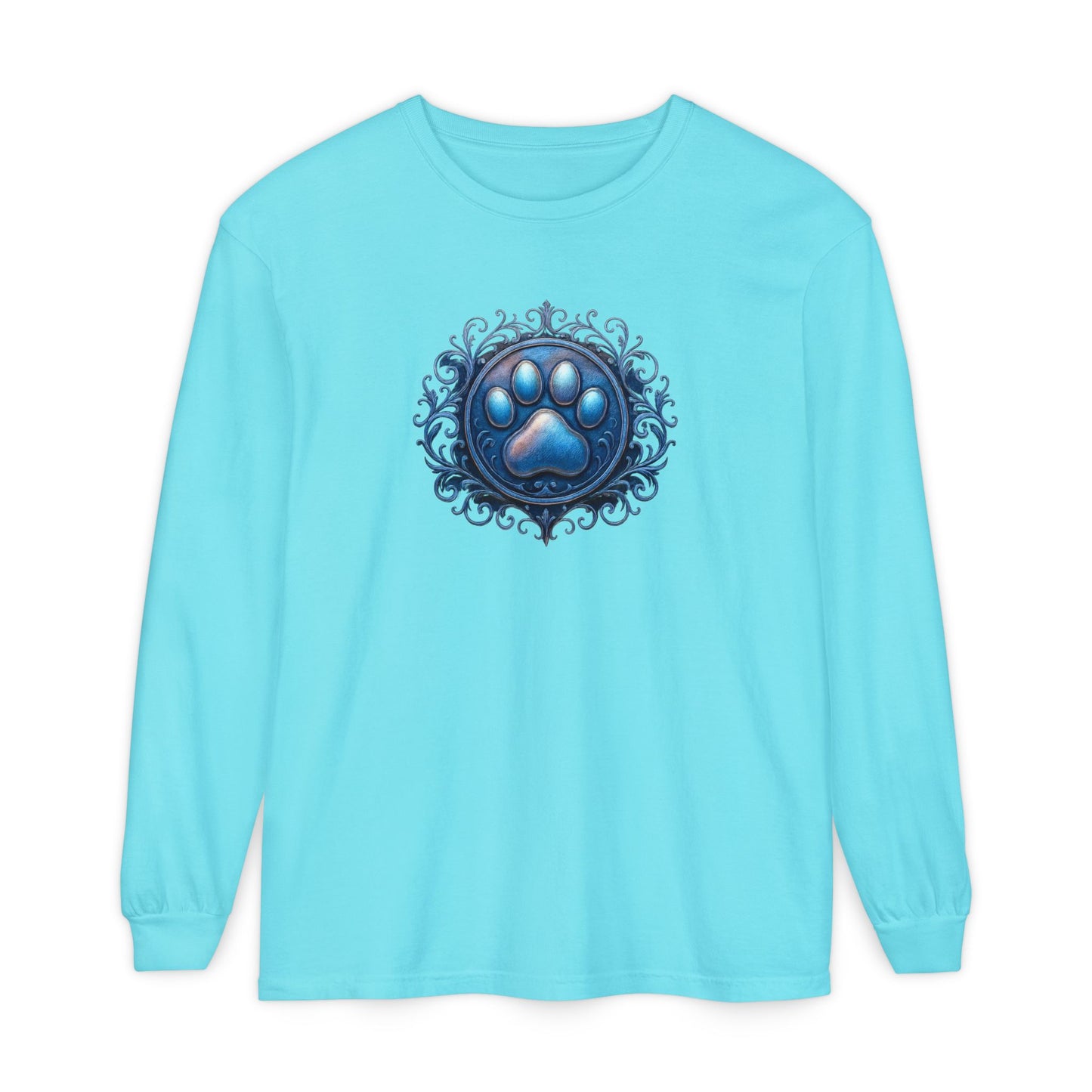 Paw Print Long Sleeve T-Shirt for Pet Lovers | Cozy Gift for Animal Enthusiasts, Casual Wear, Dog Mom Gift, Unique Pet Tee, Everyday Fashion