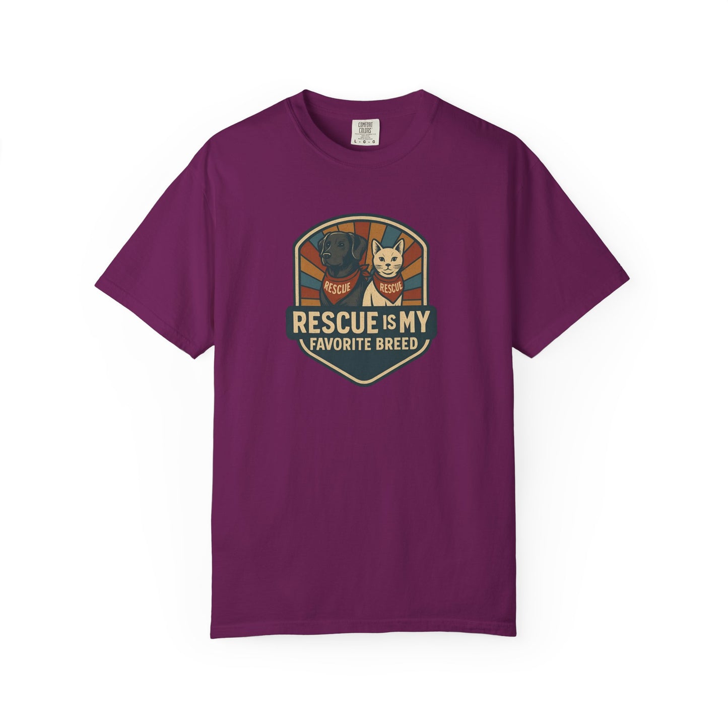 Rescue is My Favorite Breed T-Shirt, Unisex Animal Lover Tee, Pet Adoption Gift, Casual Wear, Dog Lover Shirt, Gift for Him/Her