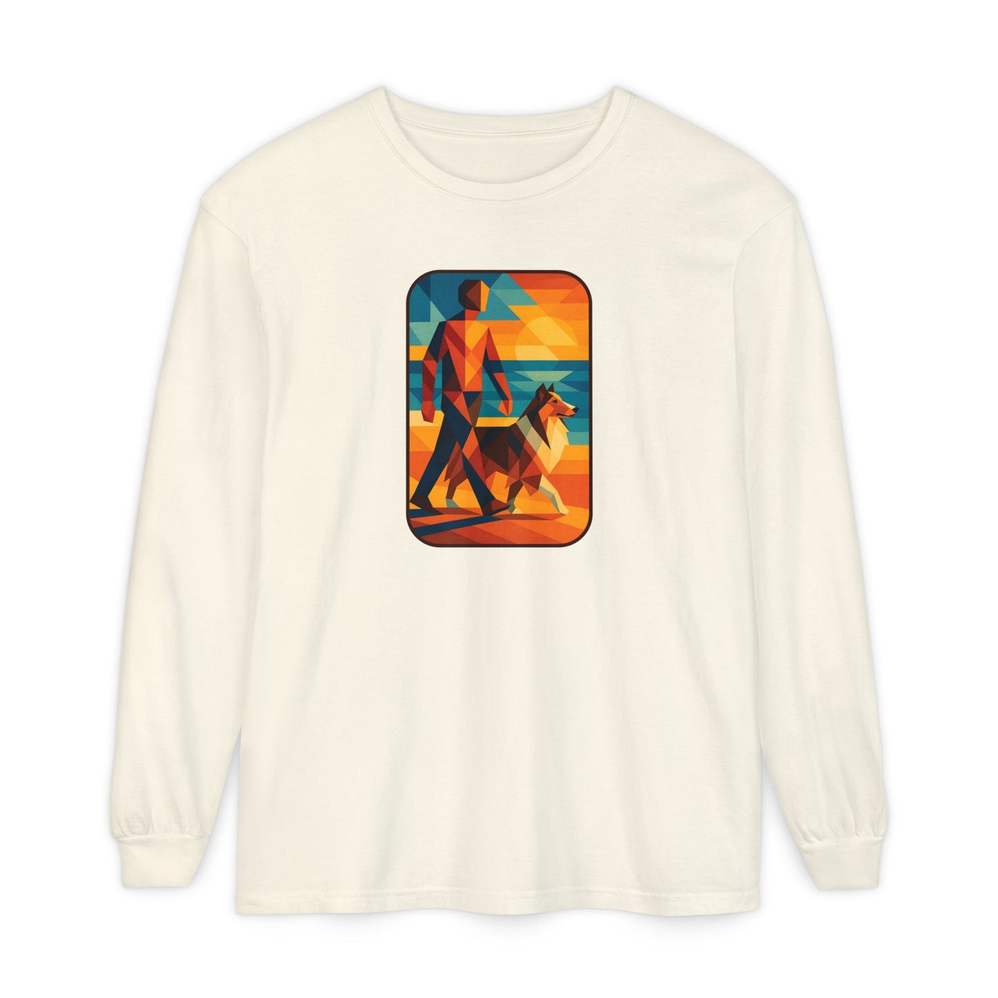 Vibrant Dog Walking Design, Unisex Shirt, Gift for Pet Lovers, Beach Vibe T-Shirt, Cozy Everyday Wear