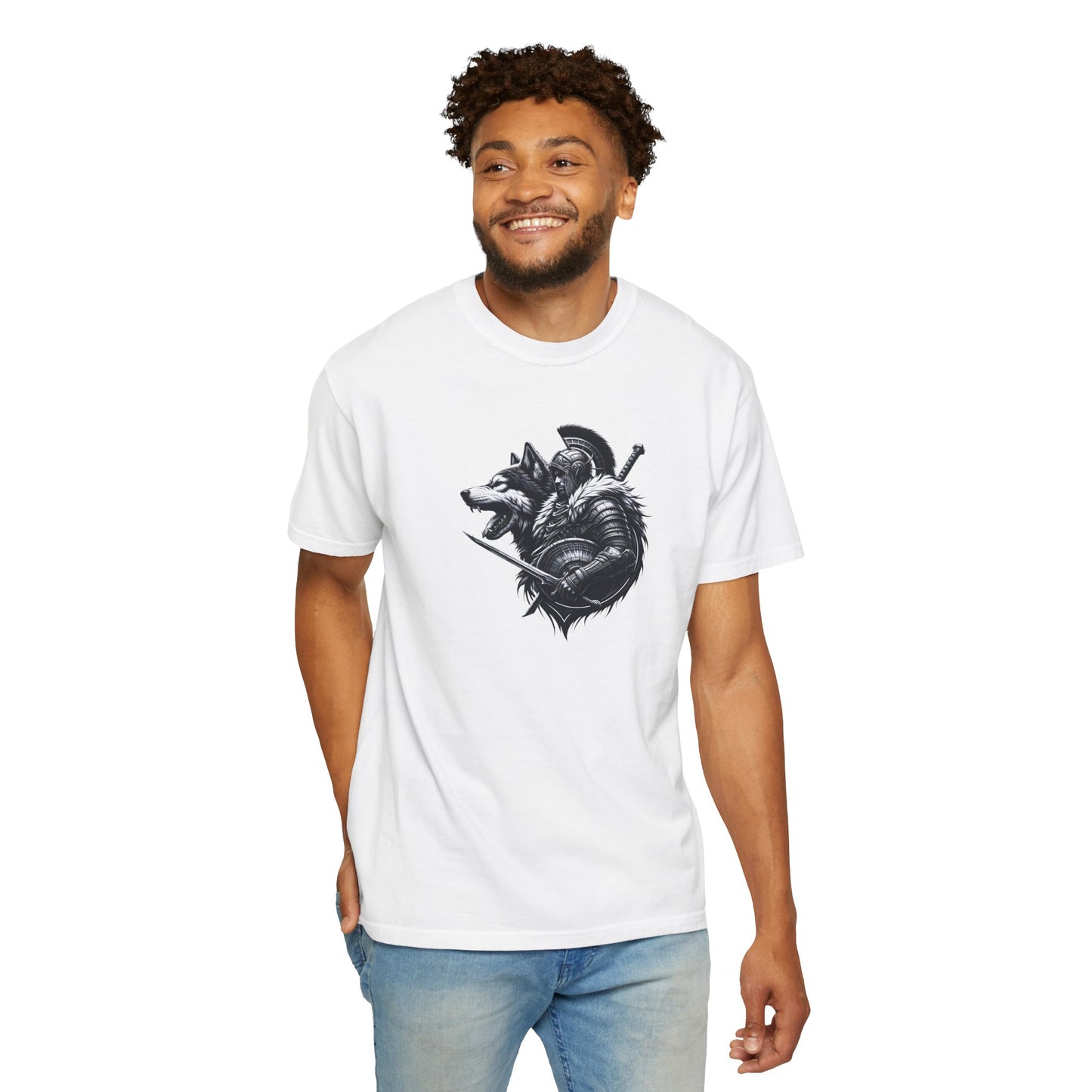 Wolf Warrior Unisex Garment-Dyed T-shirt - Perfect for Nature Lovers and Adventure Seekers