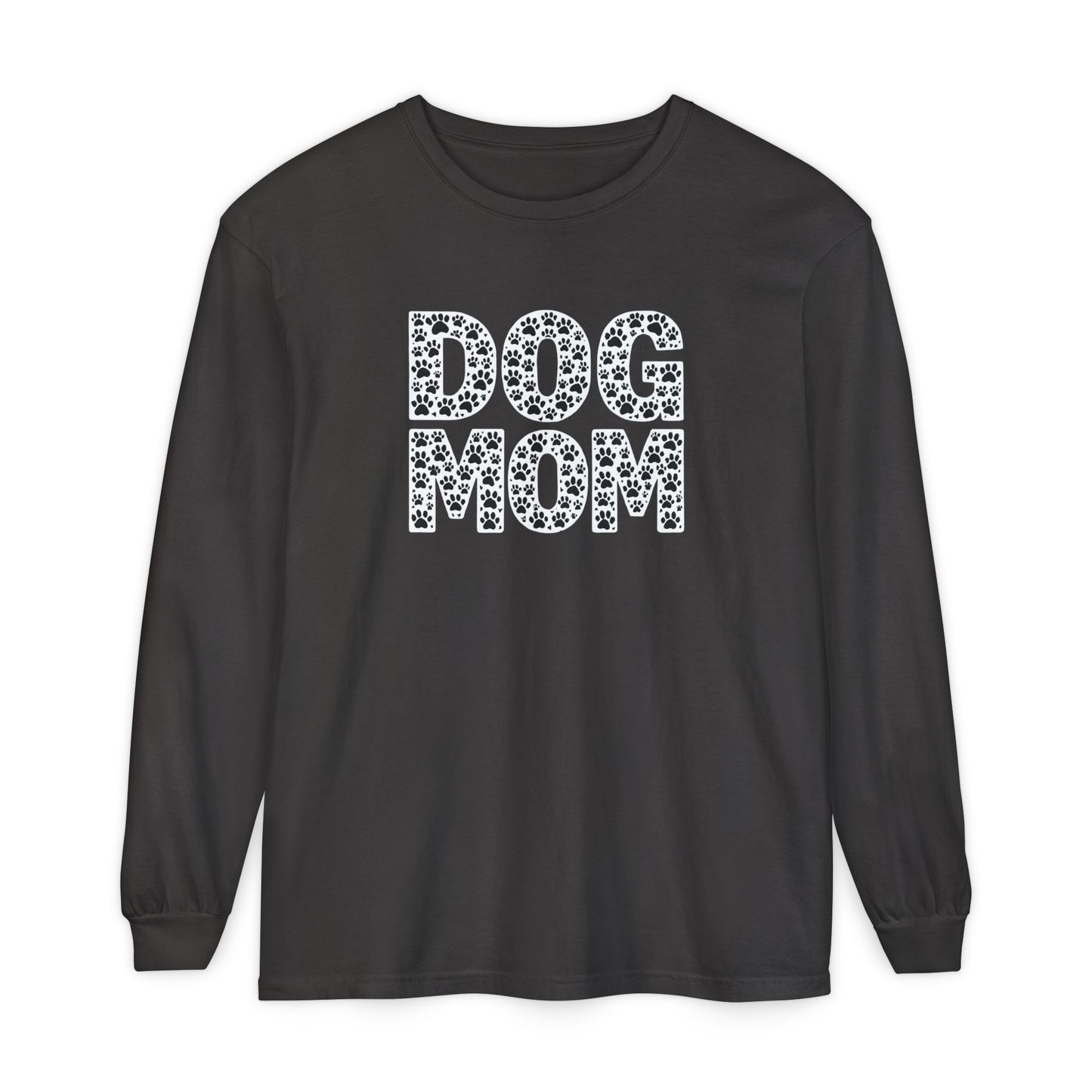 Dog Mom Long Sleeve T-Shirt, Gift for Dog Lovers, Casual Wear, Pet Owner Apparel, Unisex Dog Themed Clothing