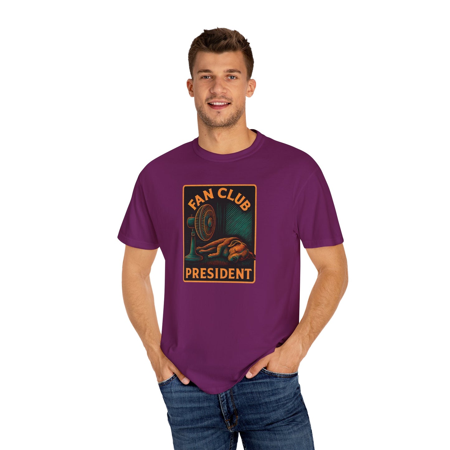 Fan Club President Unisex T-shirt, Garment-Dyed Tee, Unique Gift, Club Member Apparel, Casual Wear, Fan Merchandise