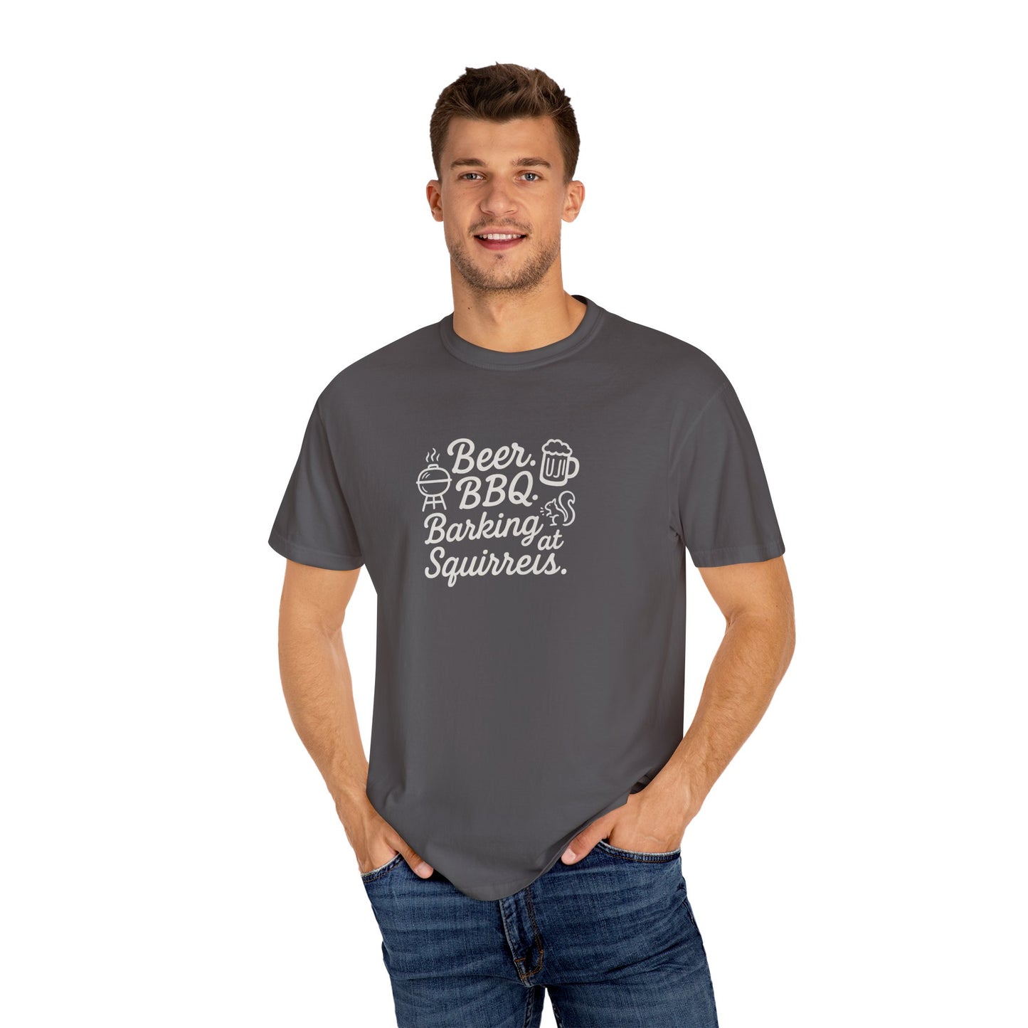 Beer BBQ and Barking Dog Dad T-Shirt
