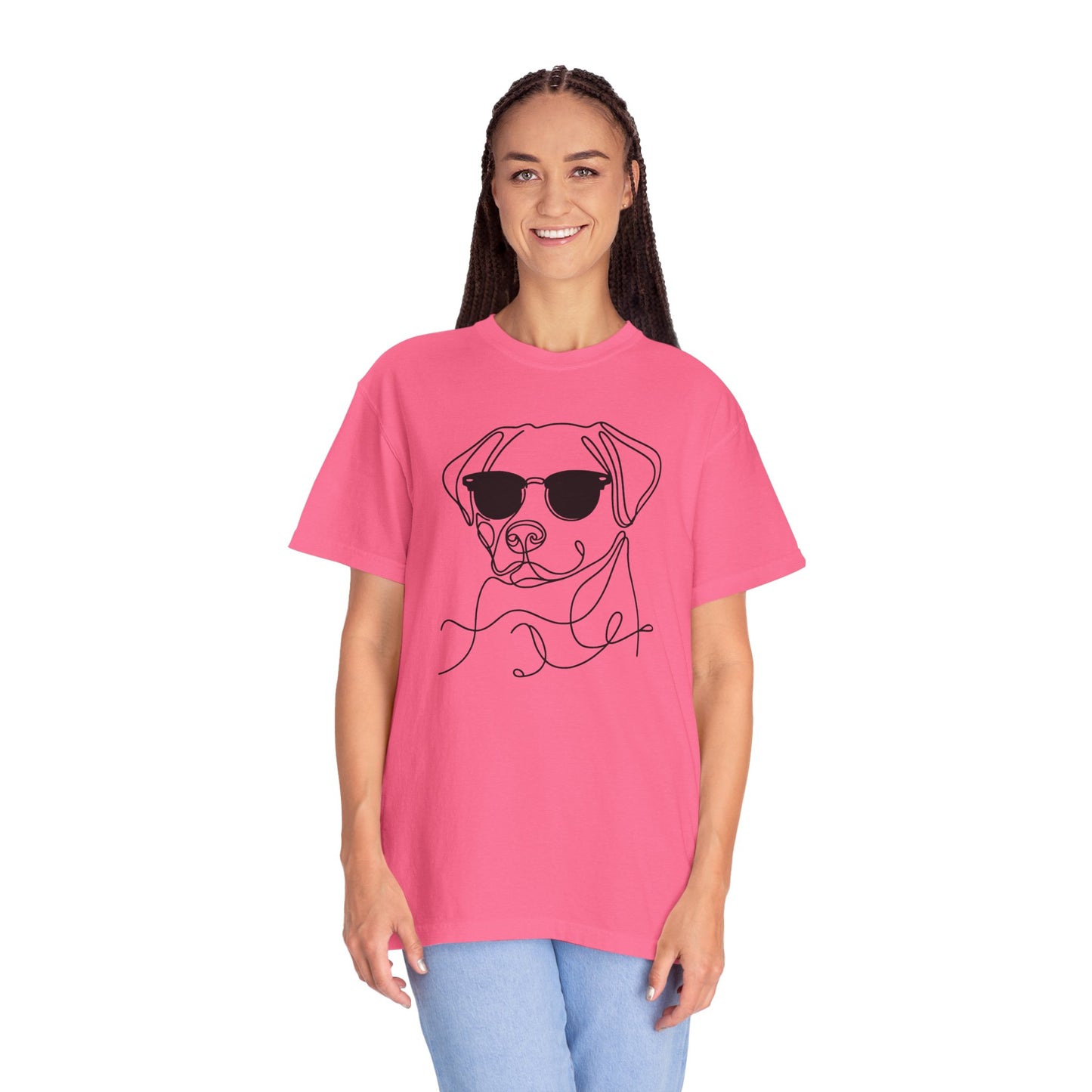 Cool Dog Line Art T-Shirt, Pet Lover Gift, Unisex Tee, Animal Lover Shirt, Casual Wear, Dog Mom Gift, Birthday Present, Dog Themed Apparel